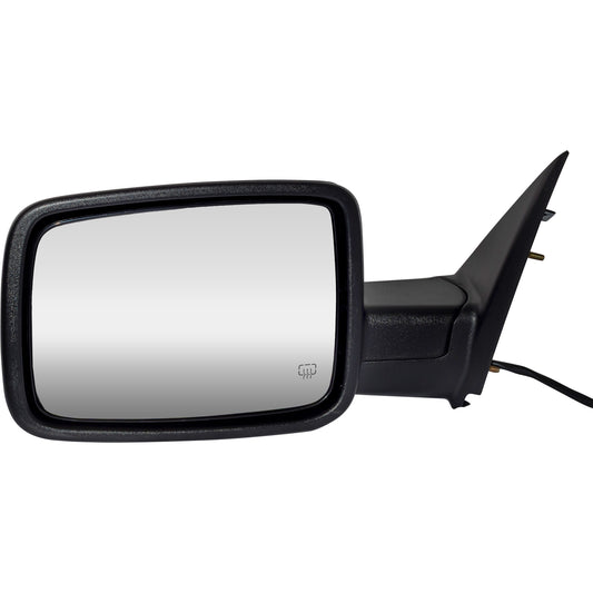 6 X 9 Power Door Mirror Textured Black With Heat-Manual Folding-Without Auto Dimming Driver Left for 2009-2010 Dodge RAM 1500/2500 2011-2012 RAM 1500/2500 Without Towing Package