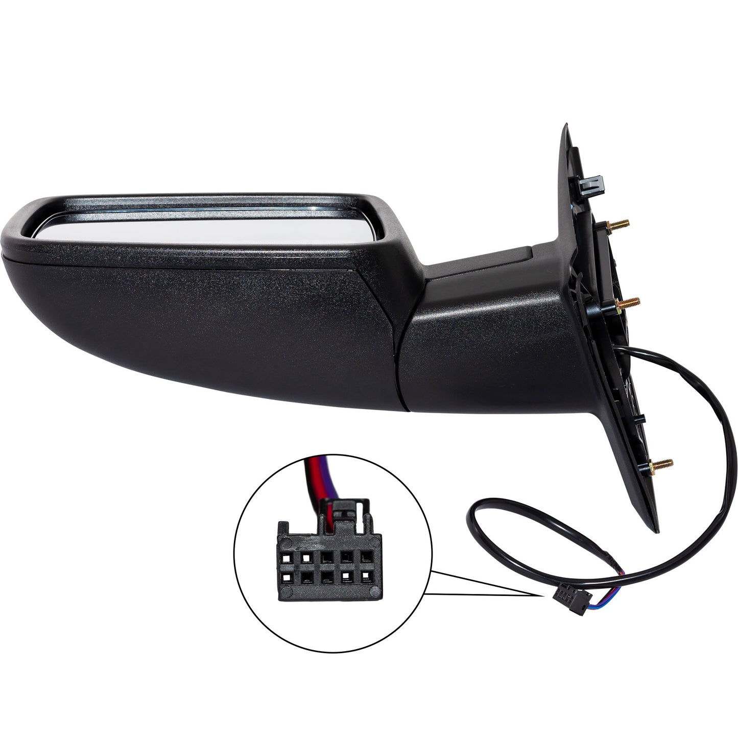 6 X 9 Power Door Mirror Textured Black With Heat-Manual Folding-Without Auto Dimming Driver Left for 2009-2010 Dodge RAM 1500/2500 2011-2012 RAM 1500/2500 Without Towing Package