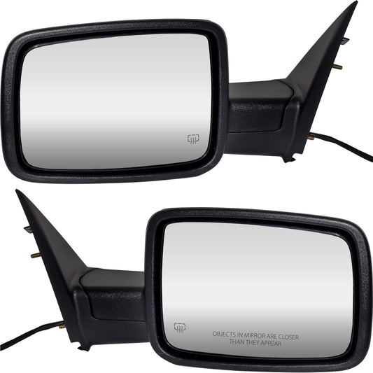 6 X 9 Power Door Mirror Textured Black With Heat-Manual Folding-Without Auto Dimming Driver Left Passenger Right for 2009-2010 Dodge RAM 1500/2500 2011-2012 RAM 1500/2500 Without Towing Package