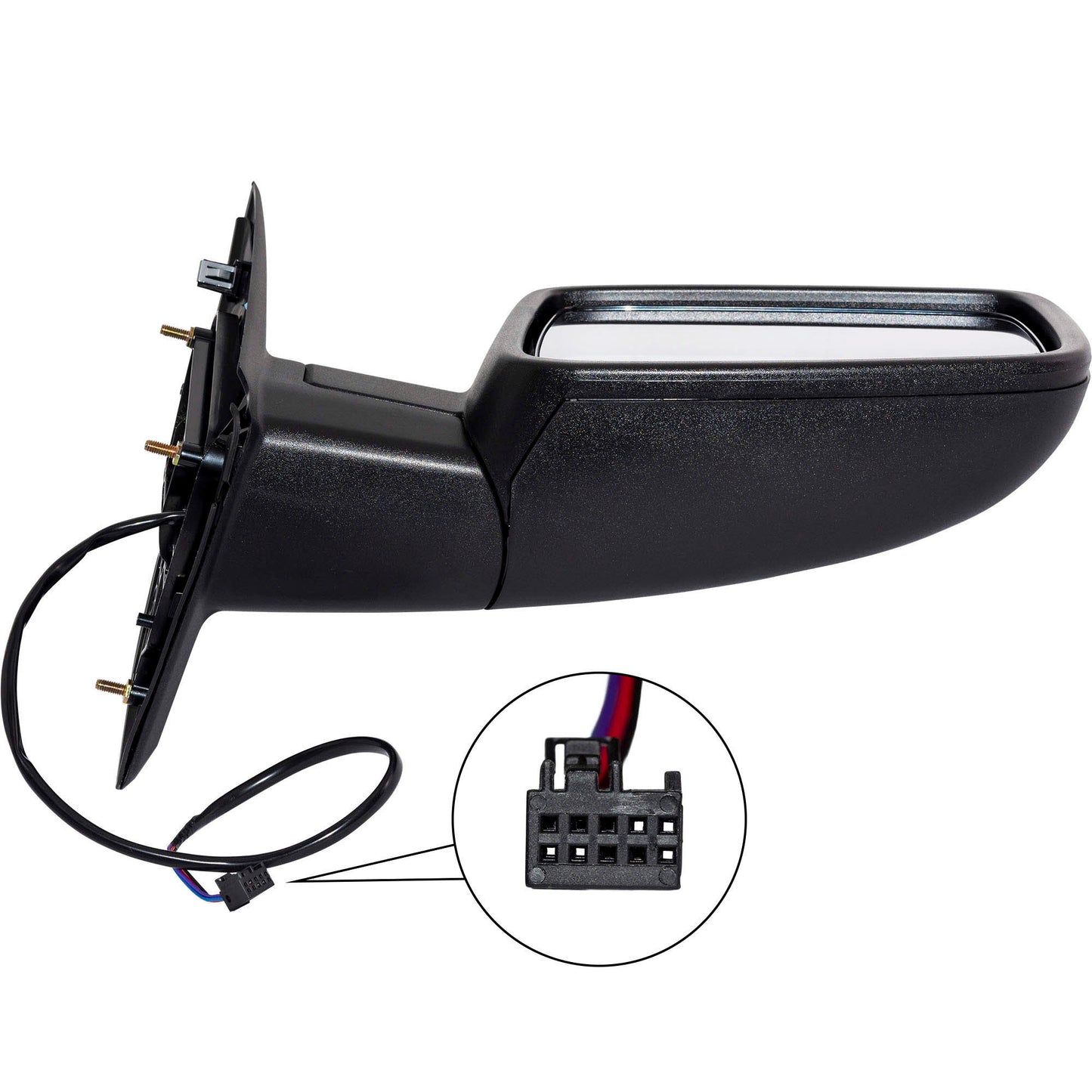 6 X 9 Power Door Mirror Textured Black With Heat-Manual Folding-Without Auto Dimming Driver Left Passenger Right for 2009-2010 Dodge RAM 1500/2500 2011-2012 RAM 1500/2500 Without Towing Package