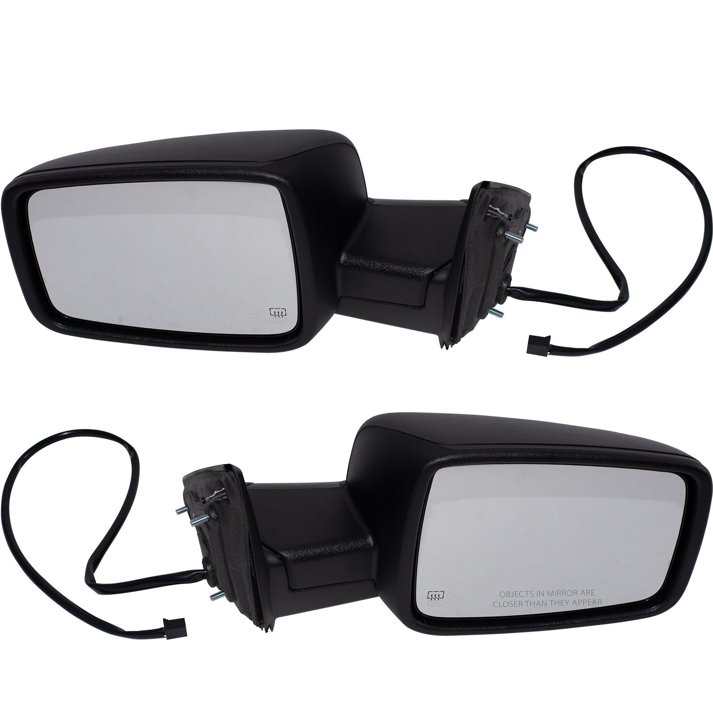 Power Mirror Textured Black With Heat-Manual Folding-Temperature Sensor Without Auto Dimming Driver Left Passenger Right 6X9 Non-Towing for 2014-2018 RAM 1500 2019-2022 RAM 1500 2013-2018 RAM 2500