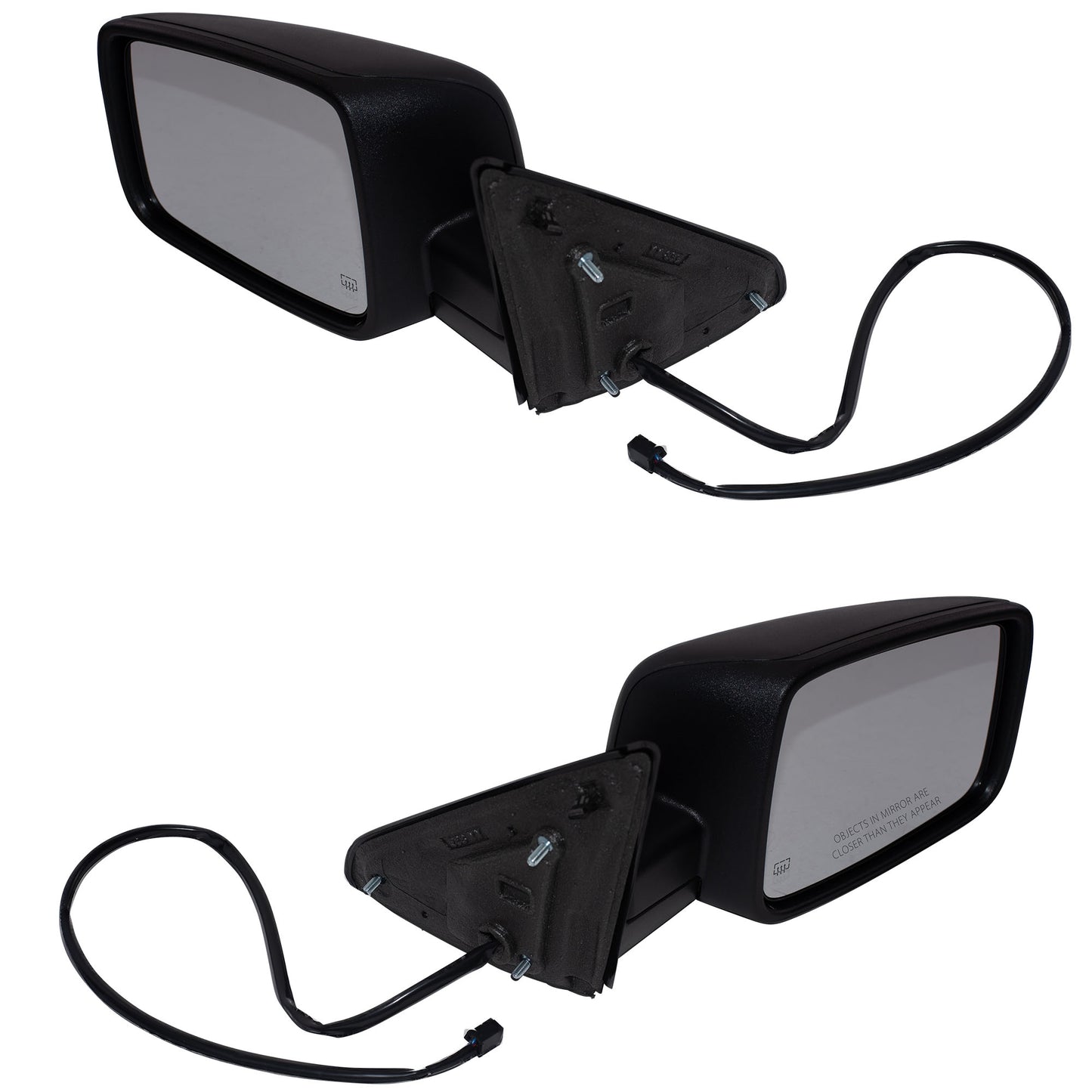 Power Mirror Textured Black With Heat-Manual Folding-Temperature Sensor Without Auto Dimming Driver Left Passenger Right 6X9 Non-Towing for 2014-2018 RAM 1500 2019-2022 RAM 1500 2013-2018 RAM 2500