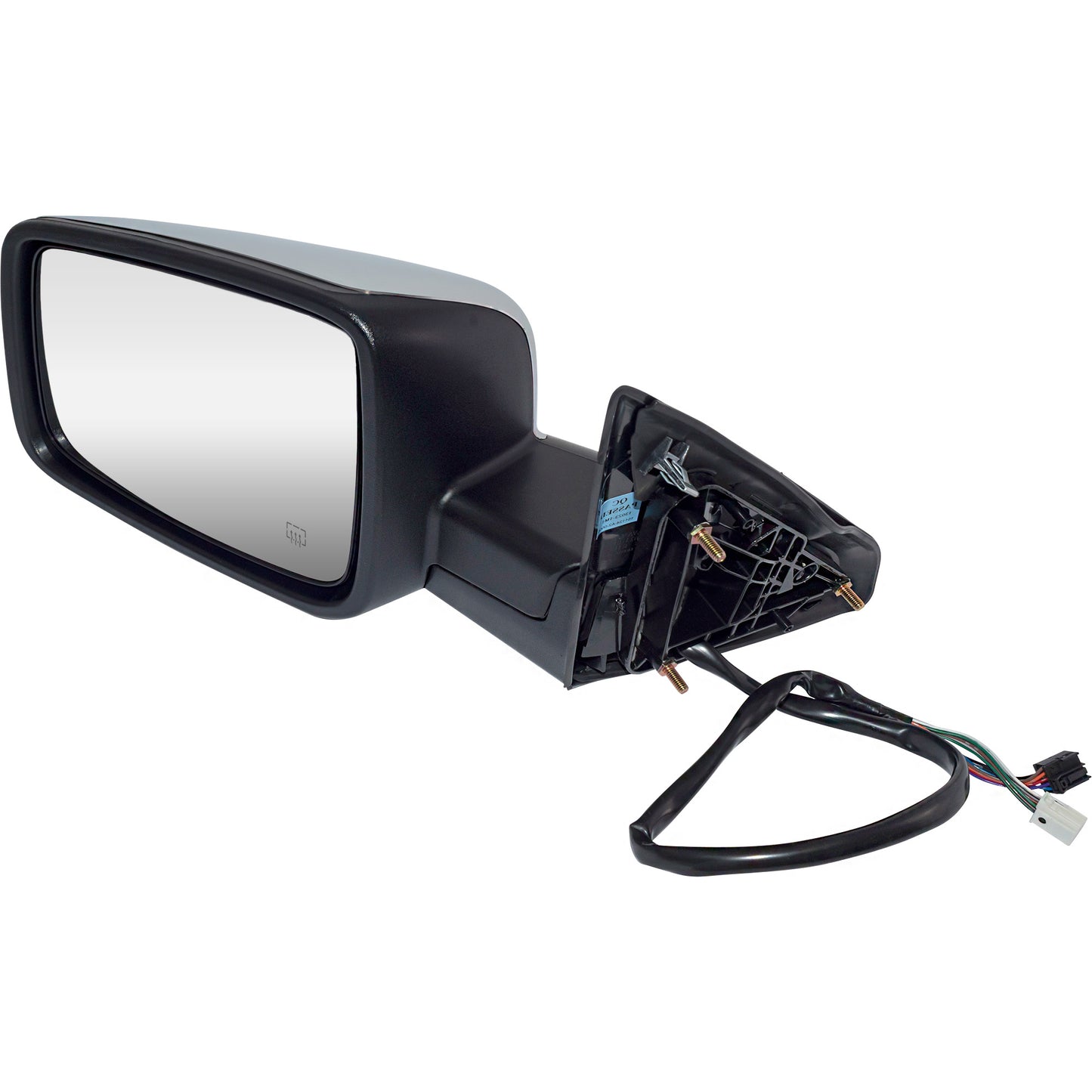 6 X 9 Power Door Mirror Chrome Cover With Heat-LED Turn Signal Light-Puddle Light-Manual Folding Without Auto Dimming Driver Left for 2009 Dodge RAM 1500 Without Towing Packaging