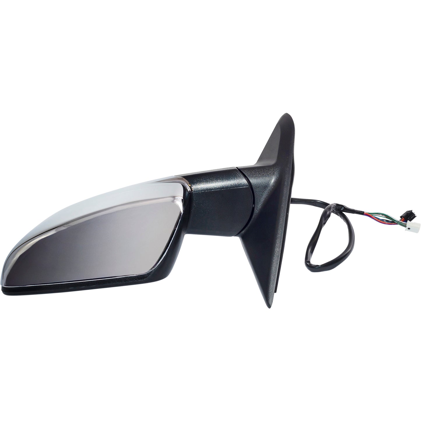 6 X 9 Power Door Mirror Chrome Cover With Heat-LED Turn Signal Light-Puddle Light-Manual Folding Without Auto Dimming Driver Left for 2009 Dodge RAM 1500 Without Towing Packaging