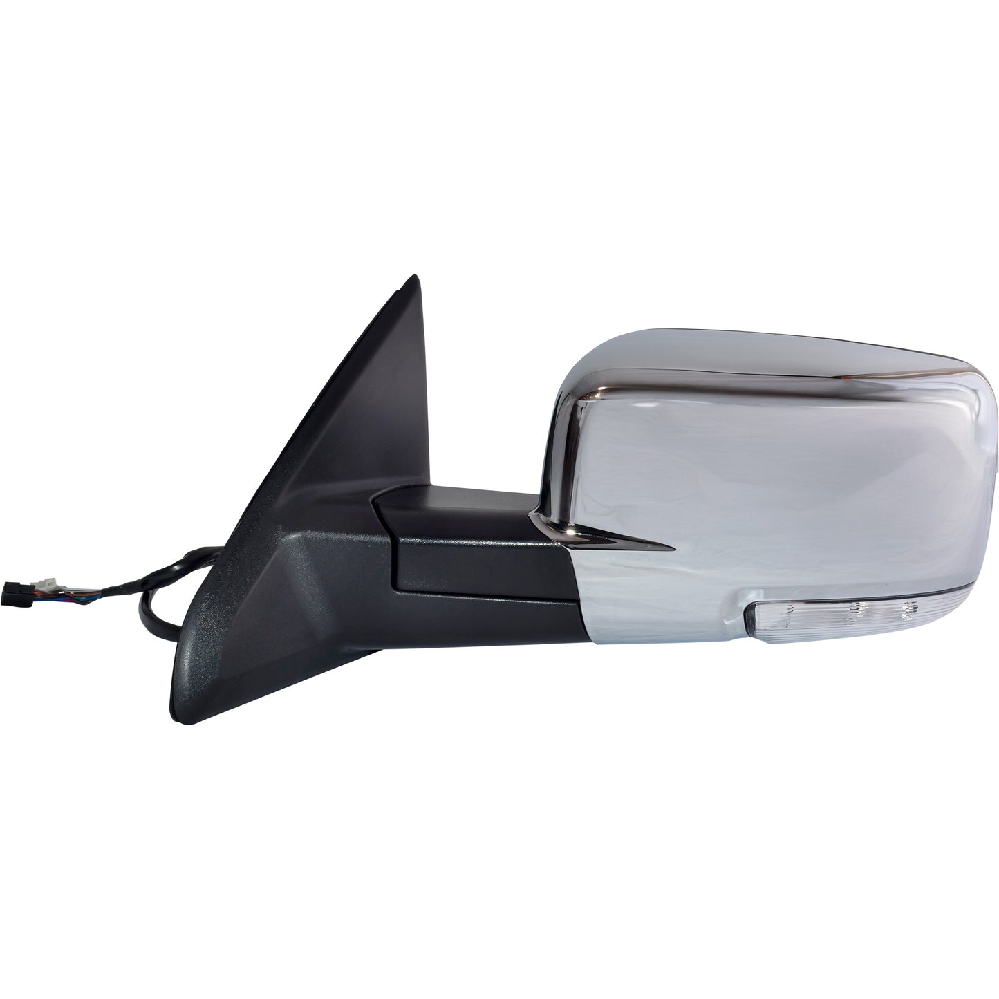 6 X 9 Power Door Mirror Chrome Cover With Heat-LED Turn Signal Light-Puddle Light-Manual Folding Without Auto Dimming Driver Left for 2009 Dodge RAM 1500 Without Towing Packaging