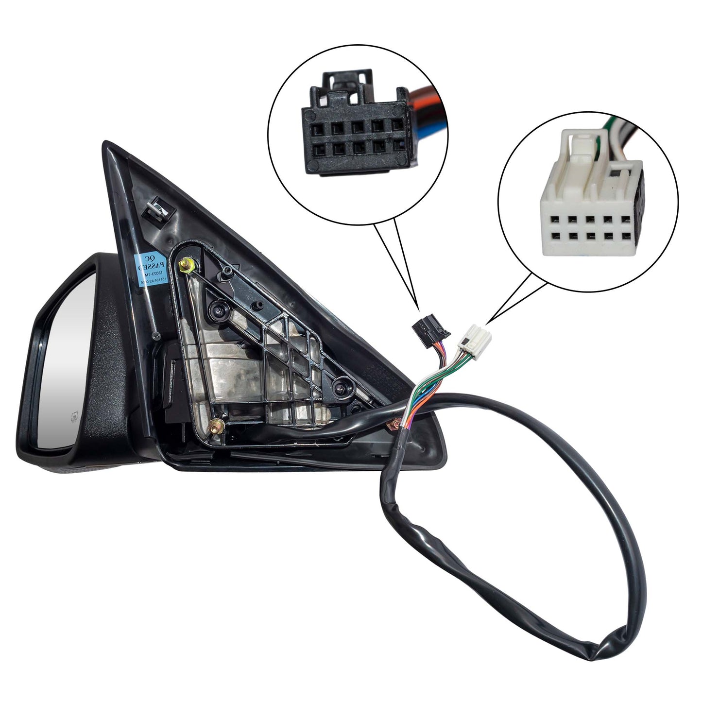 6 X 9 Power Door Mirror Chrome Cover With Heat-LED Turn Signal Light-Puddle Light-Manual Folding Without Auto Dimming Driver Left for 2009 Dodge RAM 1500 Without Towing Packaging