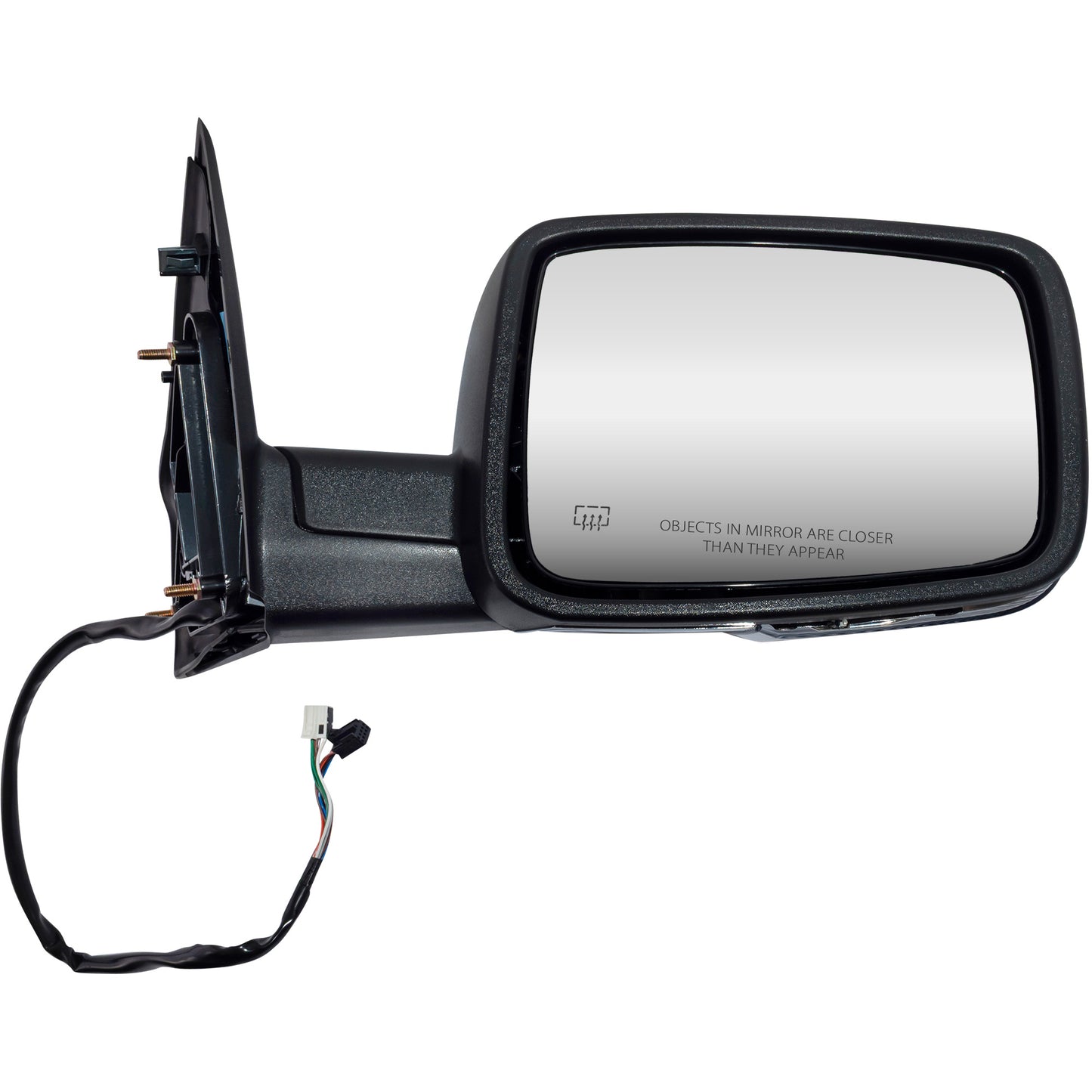 6 X 9 Power Door Mirror Chrome Cover With Heat-LED Turn Signal Light-Puddle Light-Manual Folding Without Auto Dimming Passenger Right for 2009 Dodge RAM 1500 Without Towing Packaging
