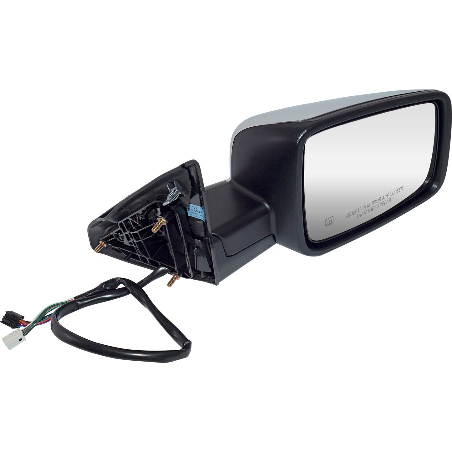 6 X 9 Power Door Mirror Chrome Cover With Heat-LED Turn Signal Light-Puddle Light-Manual Folding Without Auto Dimming Passenger Right for 2009 Dodge RAM 1500 Without Towing Packaging