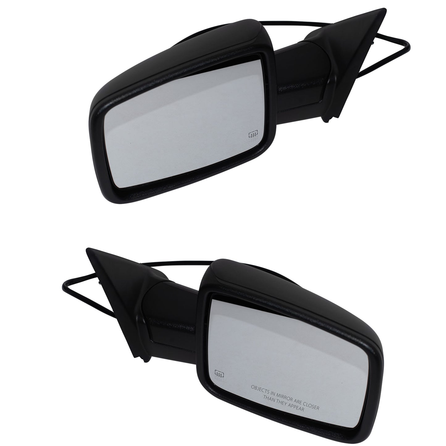 6 X 9 Power Door Mirror Textured Black Cover With Heat-Temperature Sensor-Manual Folding Without Auto Dimming Driver Left Passenger Right for 2019-2022 RAM 2500 Without Towing Package 2019-2022 RAM 3500 Without Towing Package