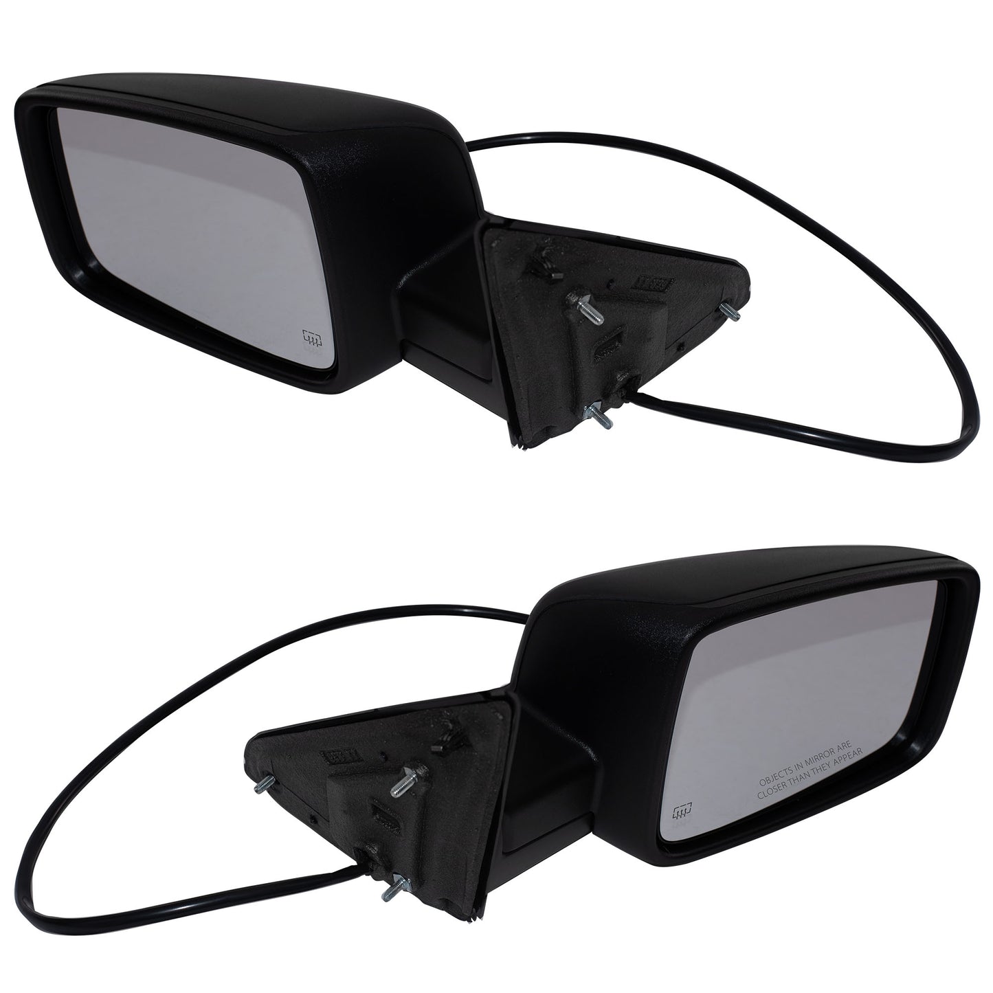 6 X 9 Power Door Mirror Textured Black Cover With Heat-Temperature Sensor-Manual Folding Without Auto Dimming Driver Left Passenger Right for 2019-2022 RAM 2500 Without Towing Package 2019-2022 RAM 3500 Without Towing Package