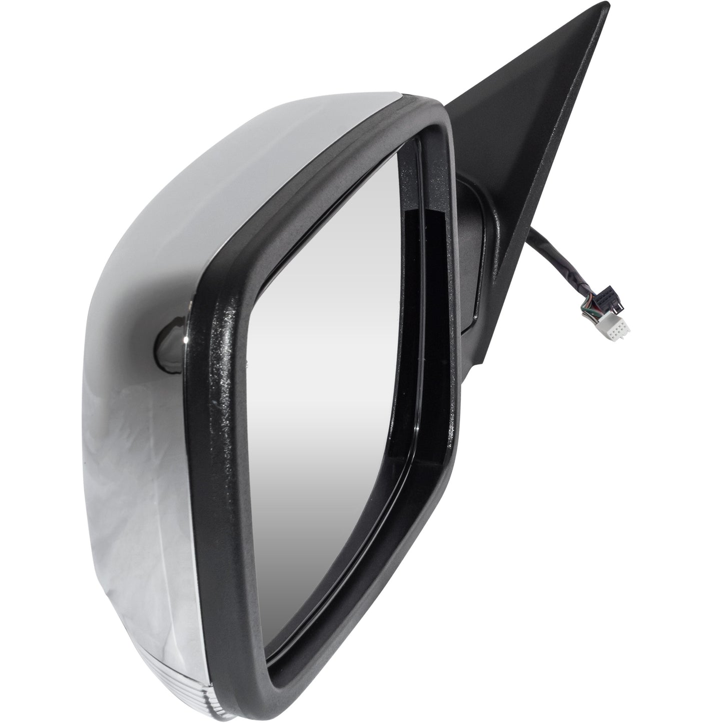 6 X 9 Power Door Mirror Chrome Cover With Heat-LED Turn Signal Light-Puddle Light-Power Folding-Temperature Sensor-Without Auto Dimming Driver Left for 2013 RAM 1500 Without Towing Package 2013 RAM 2500 Without Towing Package