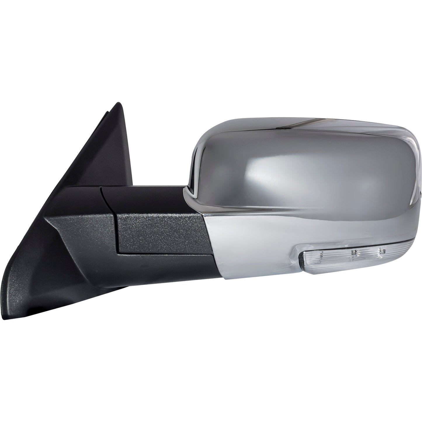 6 X 9 Power Door Mirror Chrome Cover With Heat-LED Turn Signal Light-Puddle Light-Power Folding-Temperature Sensor-Without Auto Dimming Driver Left for 2013 RAM 1500 Without Towing Package 2013 RAM 2500 Without Towing Package