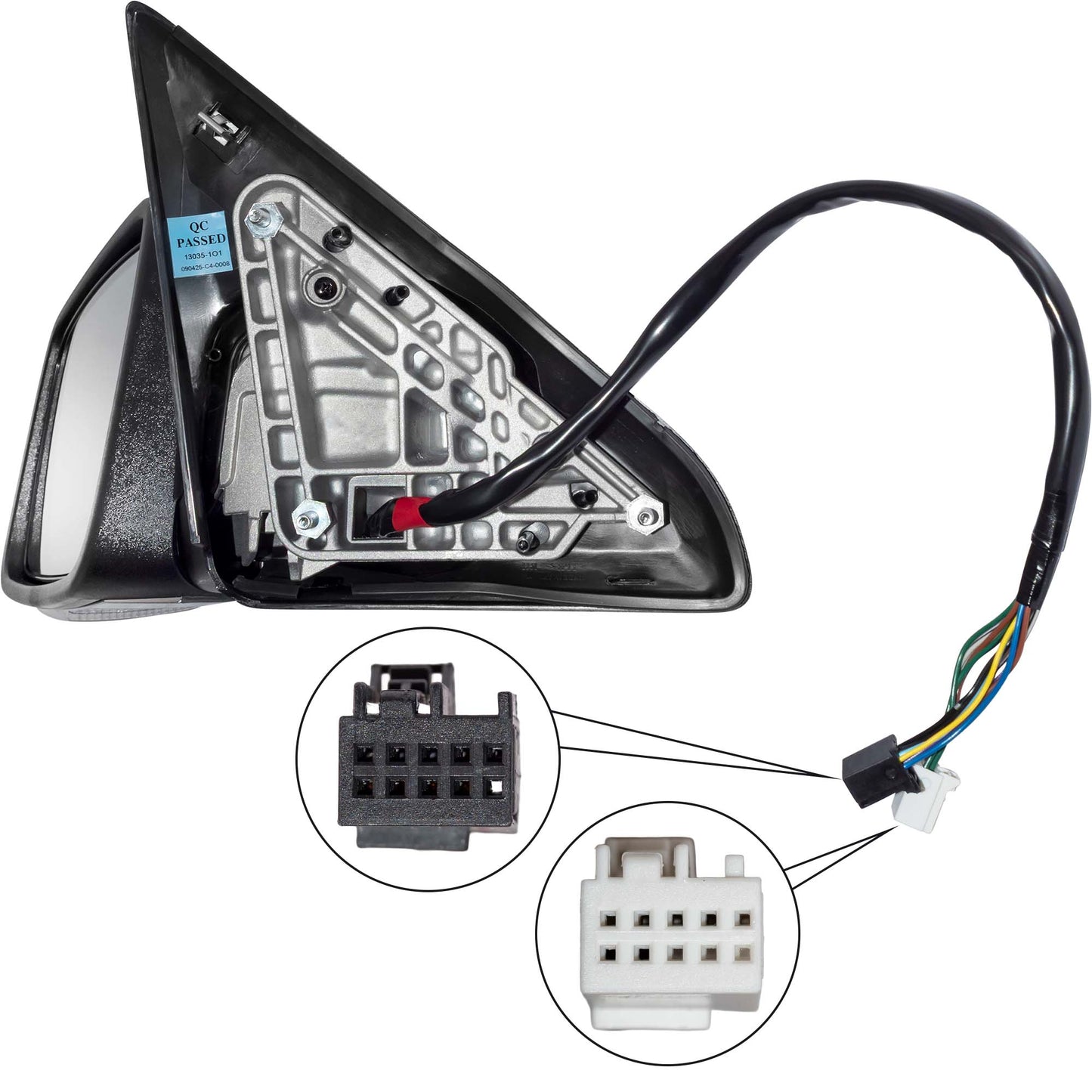 6 X 9 Power Door Mirror Chrome Cover With Heat-LED Turn Signal Light-Puddle Light-Power Folding-Temperature Sensor-Without Auto Dimming Driver Left for 2013 RAM 1500 Without Towing Package 2013 RAM 2500 Without Towing Package