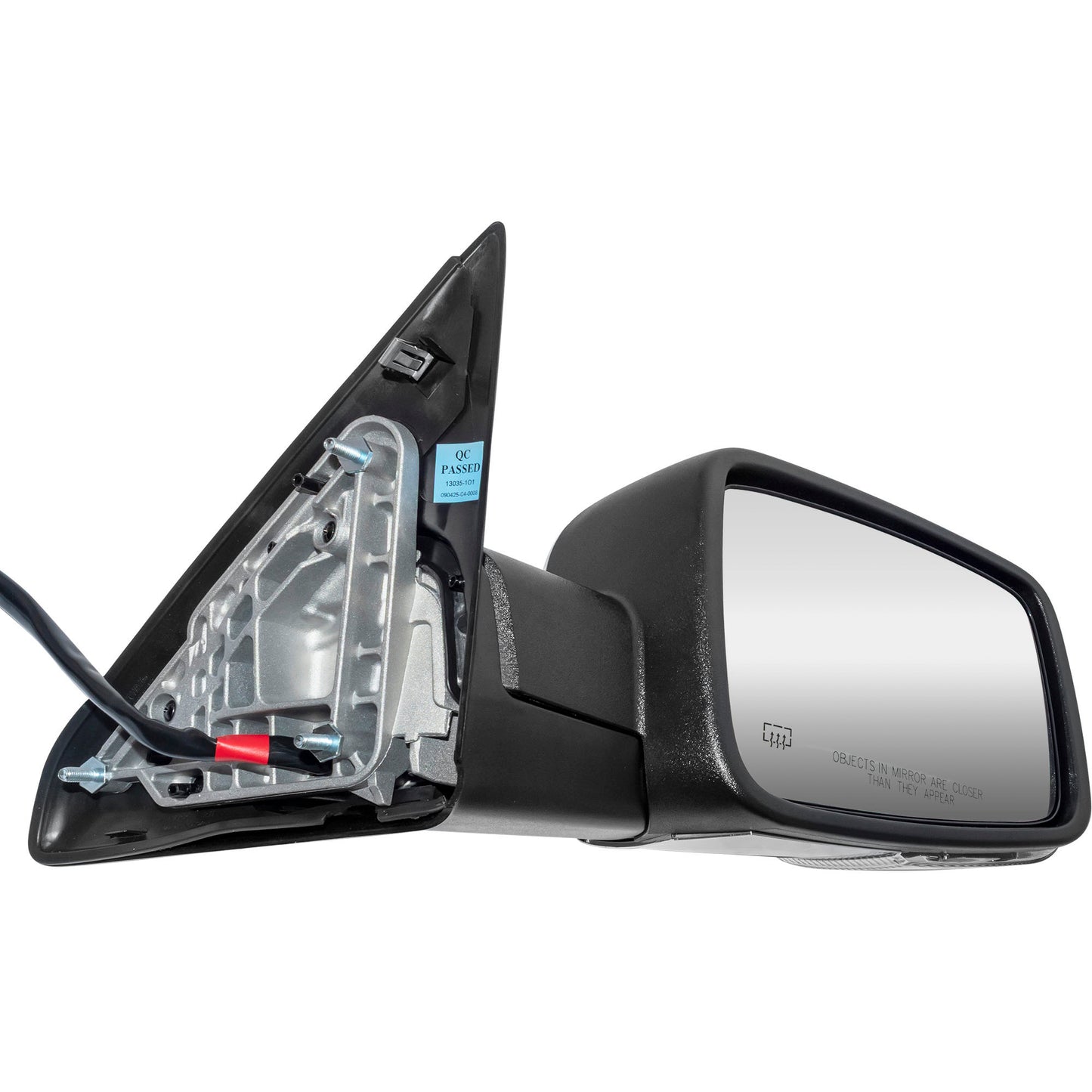 6 X 9 Power Door Mirror Chrome Cover With Heat-LED Turn Signal Light-Puddle Light-Power Folding-Temperature Sensor-Without Auto Dimming Driver Left Passenger Right for 2013 RAM 1500 Without Towing Package 2013 RAM 2500 Without Towing Package