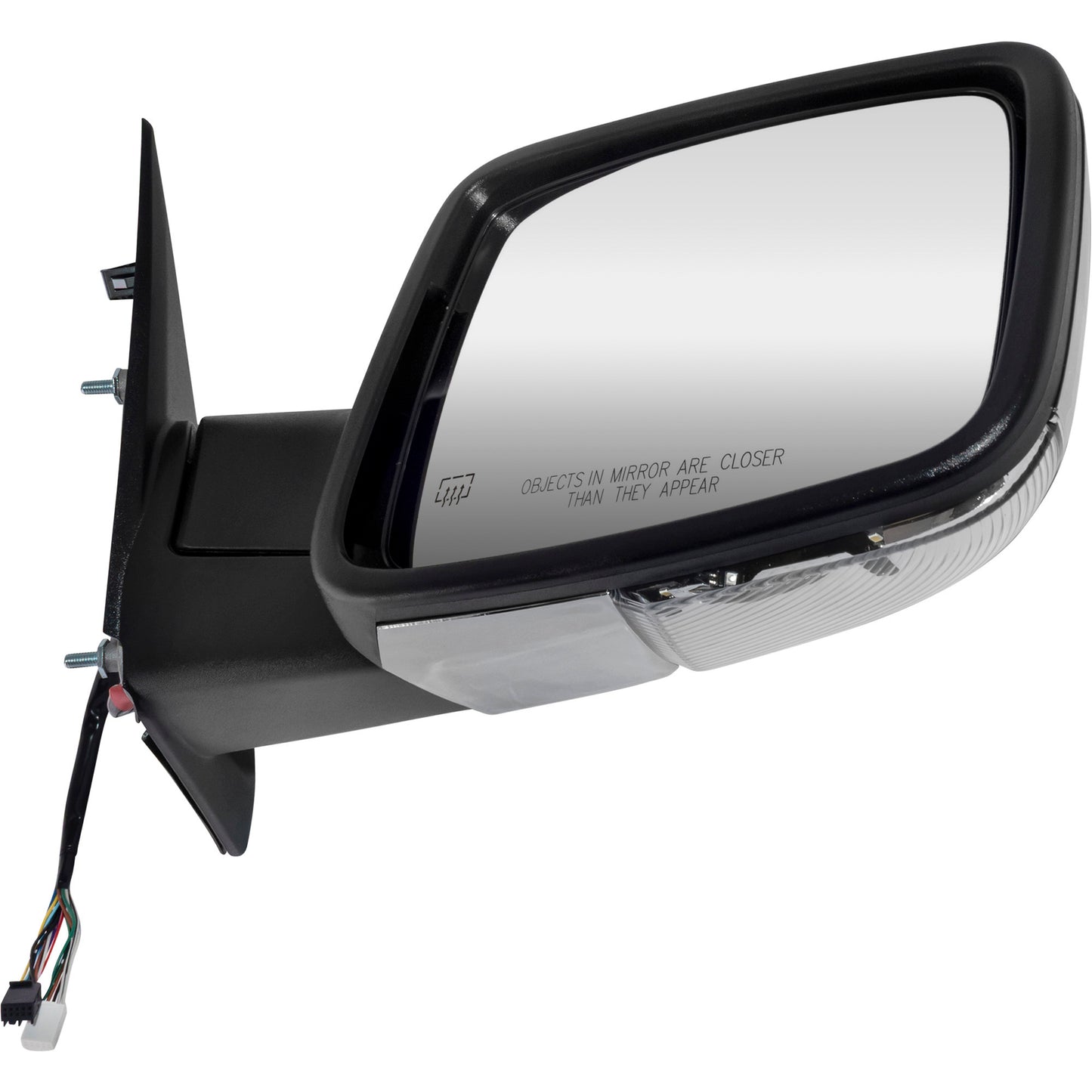 6 X 9 Power Door Mirror Chrome Cover With Heat-LED Turn Signal Light-Puddle Light-Power Folding-Temperature Sensor-Without Auto Dimming Driver Left Passenger Right for 2013 RAM 1500 Without Towing Package 2013 RAM 2500 Without Towing Package