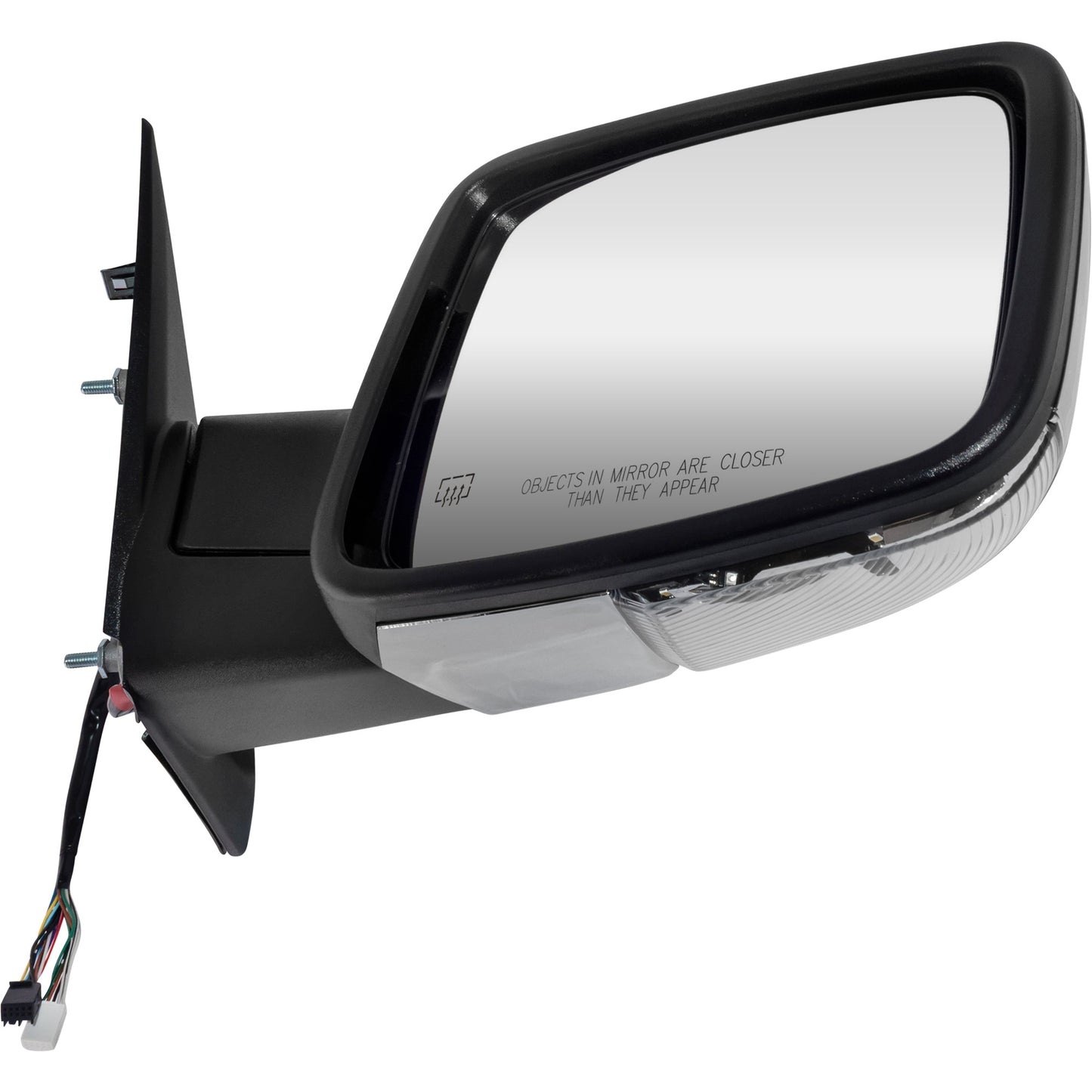 6 X 9 Power Door Mirror Chrome Cover With Heat-LED Turn Signal Light-Puddle Light-Power Folding- Without Auto Dimming Passenger Right for 2013 RAM 1500 Without Towing Package 2013 RAM 2500 Without Towing Package