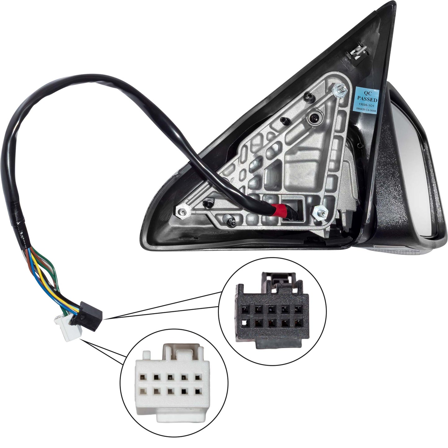 6 X 9 Power Door Mirror Chrome Cover With Heat-LED Turn Signal Light-Puddle Light-Power Folding- Without Auto Dimming Passenger Right for 2013 RAM 1500 Without Towing Package 2013 RAM 2500 Without Towing Package