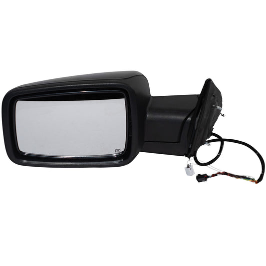 6 X 9 Power Door Mirror Paint to Match Black Cover With Heat-LED Turn Signal Light-Puddle Light-Manual Folding Without Auto Dimming Driver Left for 2009-2010 Dodge RAM 1500 Without Towing Package 2011-2012 RAM 1500 Without Towing Package