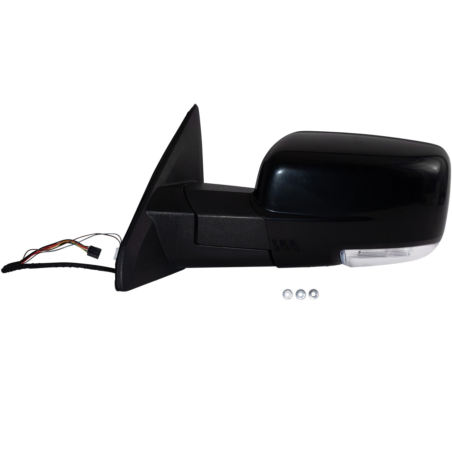 6 X 9 Power Door Mirror Paint to Match Black Cover With Heat-LED Turn Signal Light-Puddle Light-Manual Folding Without Auto Dimming Driver Left for 2009-2010 Dodge RAM 1500 Without Towing Package 2011-2012 RAM 1500 Without Towing Package