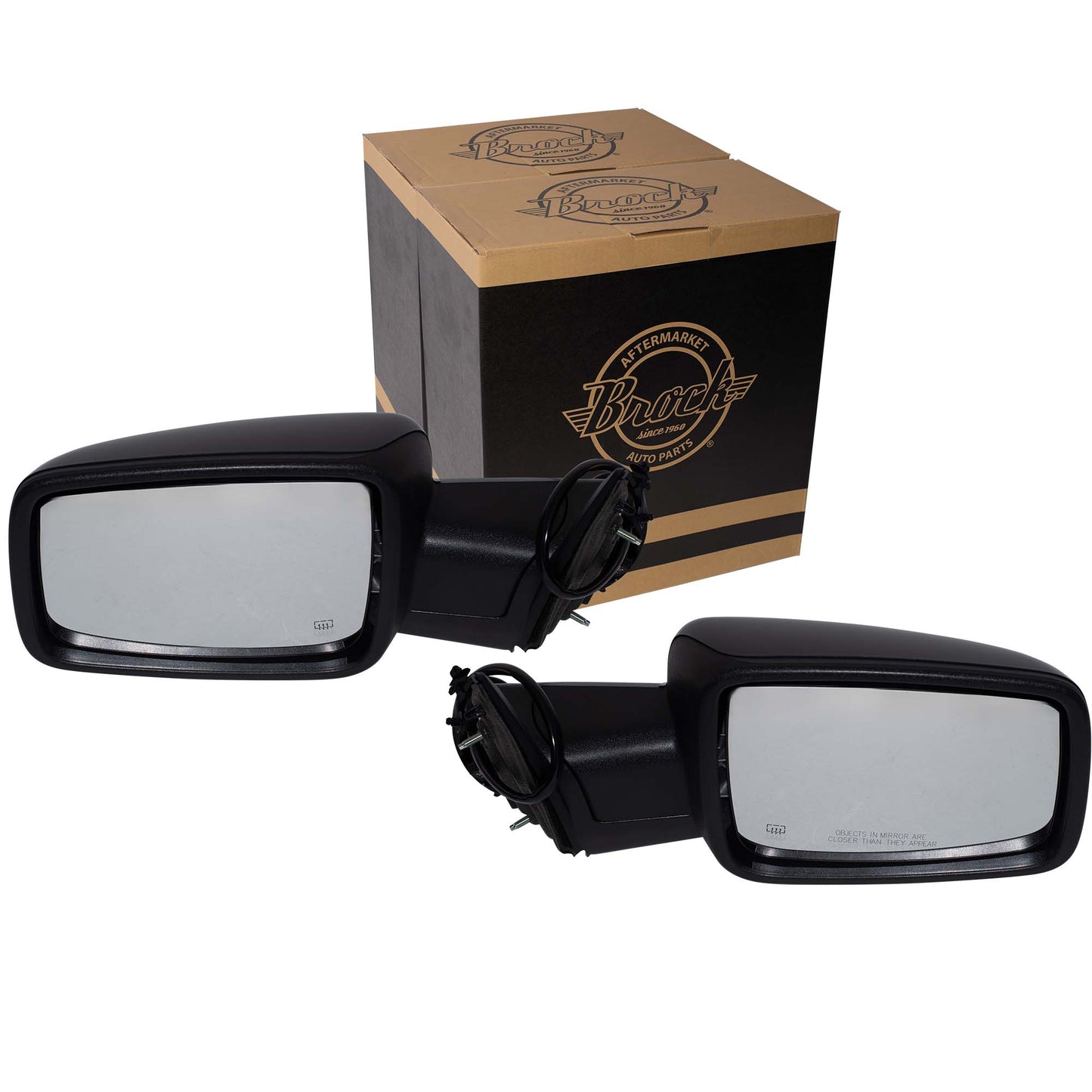 Power Door Mirror PTM Black With Heat-LED Signal-Puddle Light-Power Folding-LH Temperature Sensor Without Auto Dimming Set Driver Left Passenger Right for 6X9 Non-Towing 2013-2018 RAM 1500 2019-2020 RAM 1500 Classic 2018 RAM 2500