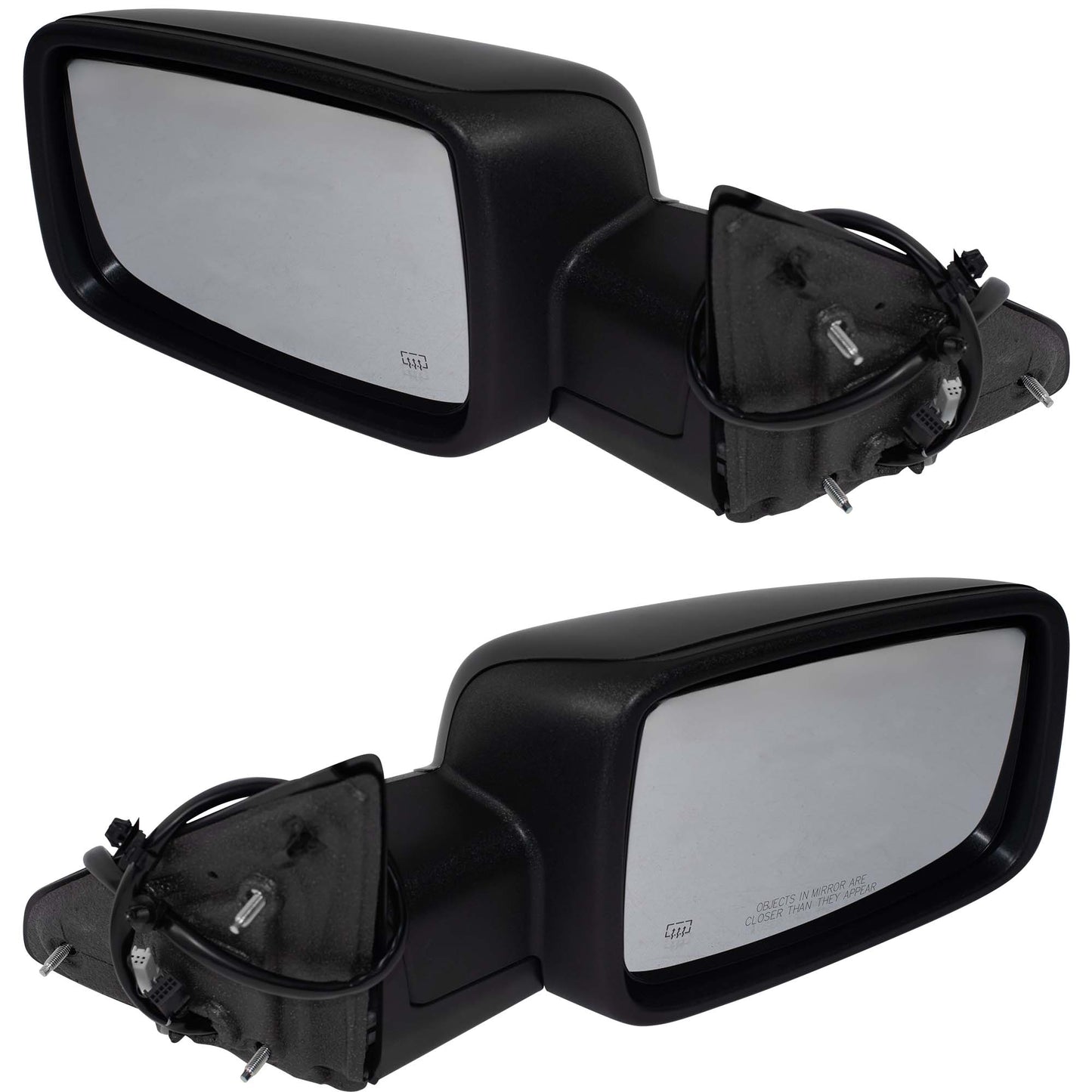 Power Door Mirror PTM Black With Heat-LED Signal-Puddle Light-Power Folding-LH Temperature Sensor Without Auto Dimming Set Driver Left Passenger Right for 6X9 Non-Towing 2013-2018 RAM 1500 2019-2020 RAM 1500 Classic 2018 RAM 2500