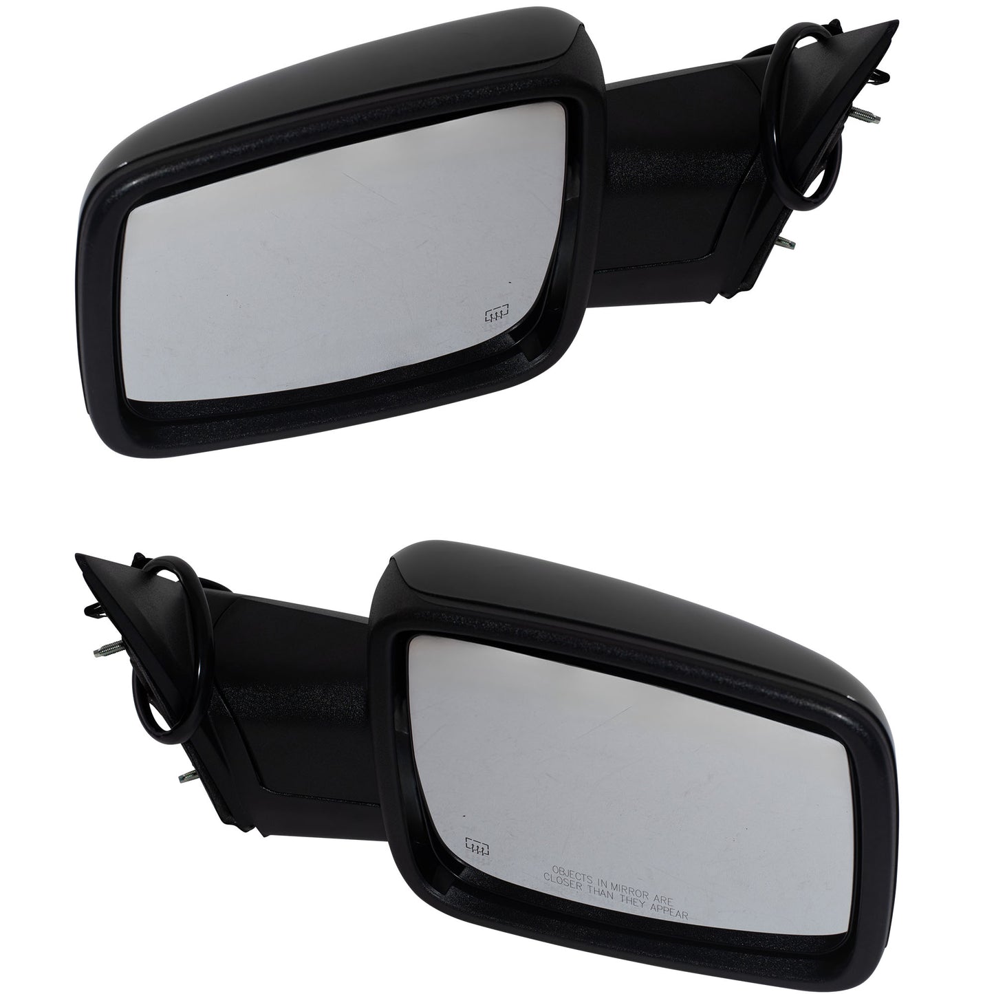 Power Door Mirror PTM Black With Heat-LED Signal-Puddle Light-Power Folding-LH Temperature Sensor Without Auto Dimming Set Driver Left Passenger Right for 6X9 Non-Towing 2013-2018 RAM 1500 2019-2020 RAM 1500 Classic 2018 RAM 2500