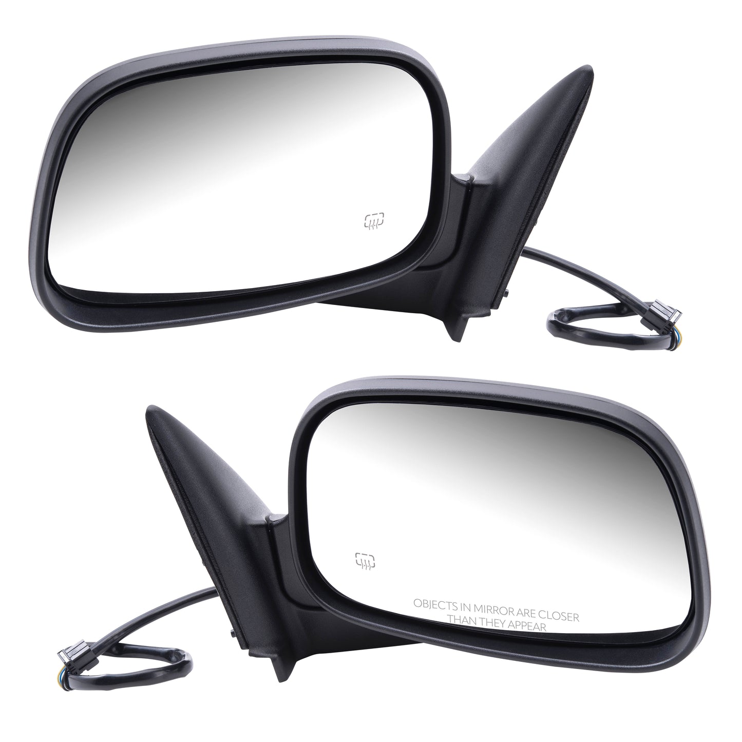Replacement Set Driver and Passenger Power Side View Mirrors Heated Textured Compatible with 2001-2004 Dakota 2001-2003 Durango 55077252AE 55077253AE