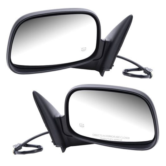 Replacement Set Driver and Passenger Power Side View Mirrors Heated Textured Compatible with 2001-2004 Dakota 2001-2003 Durango 55077252AE 55077253AE