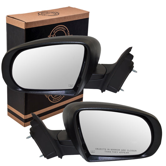 Brock Aftermarket Replacement Driver Left Passenger Right Power Mirror Set Textured Black with Heat without Signal-Memory-Blind Spot Sensor Compatible with 2014-2019 Jeep Cherokee