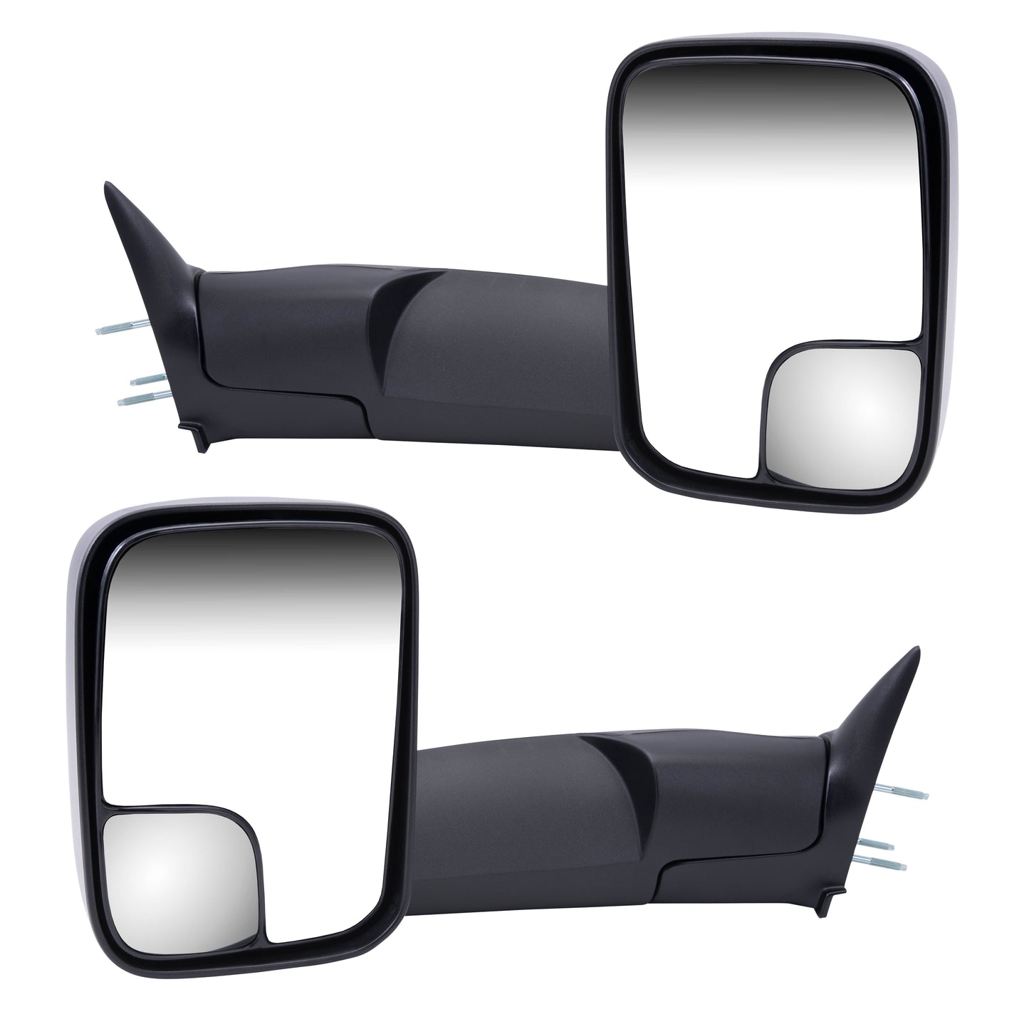 Brock Replacement Drivers and Passenger Power Tow Flip-Up Mirrors Heated Signal Puddle Lamp Compatible with 2009-2010 Pickup Truck 55372069AF 55372068AF