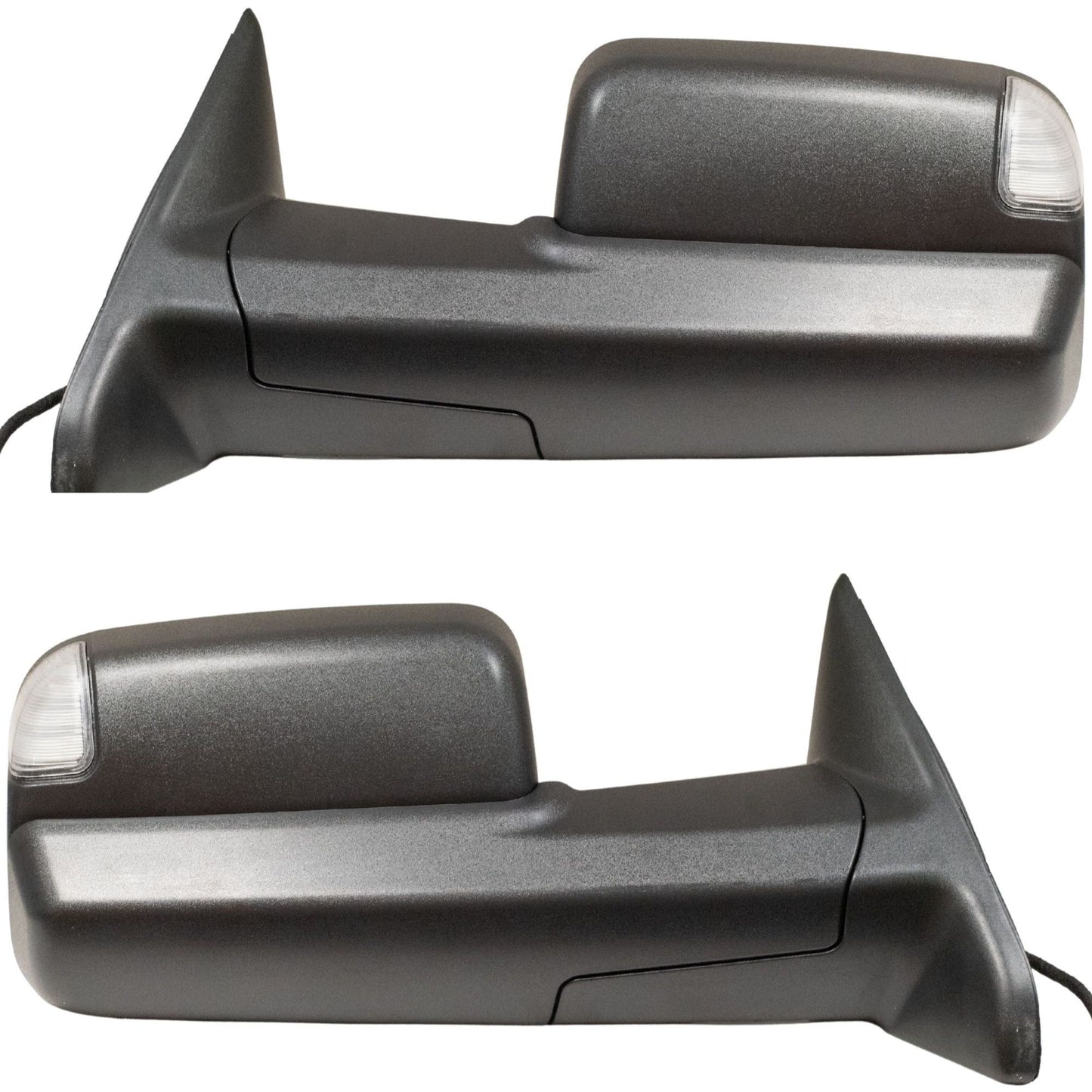 Brock Replacement Drivers and Passenger Power Tow Flip-Up Mirrors Heated Signal Puddle Lamp Compatible with 2009-2010 Pickup Truck 55372069AF 55372068AF