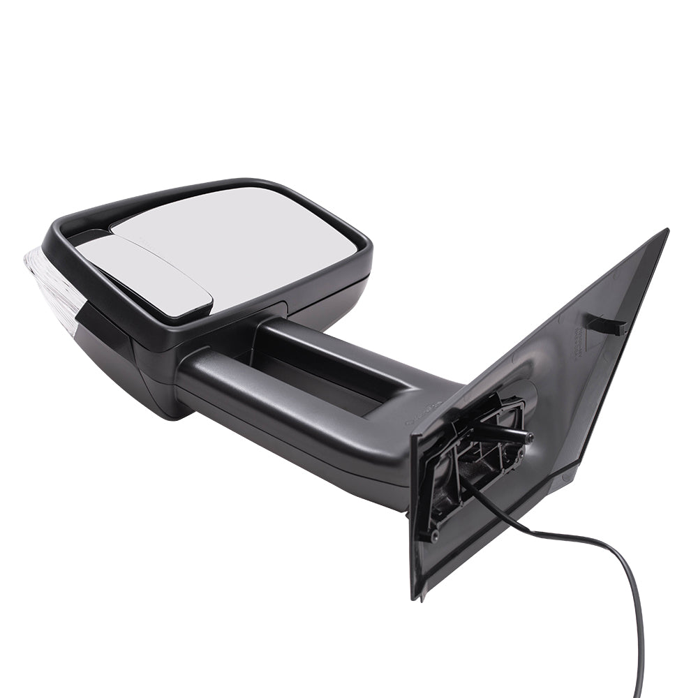 Brock Replacement Driver Side Extended Type Manual Mirror Textured Black with Signal without Heat Compatible with 2006-2018 Sprinter