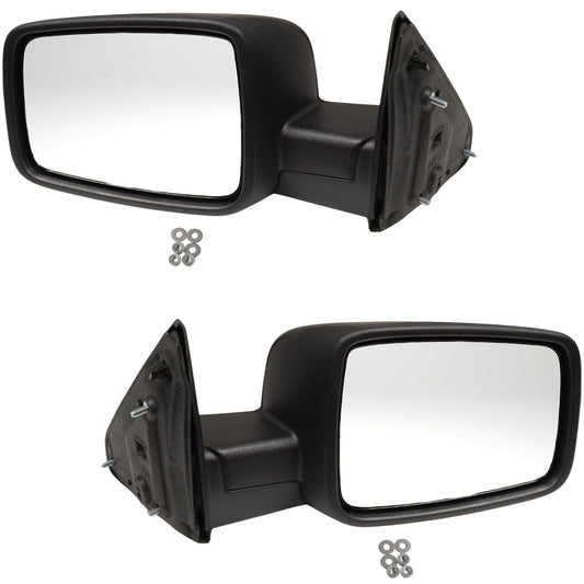 6 X 9 Manual Door Mirror Textured Black With Temperature Sensor Driver Left Passenger Right for 2013-2018 RAM 1500 Without Towing Package 2019-2024 RAM 1500 Classic Without Towing Package 2013-2022 RAM 2500 Without Towing Package