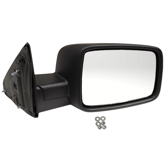 6 X 9 Manual Door Mirror Textured Black Passenger Right for 2013-2018 RAM 1500 Without Towing Package 2019-2024 RAM 1500 Classic Without Towing Package 2013-2022 RAM 2500 Without Towing Package