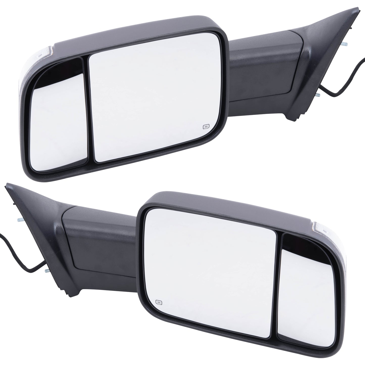 Brock Replacement Pair Set Manual Side Trailer Towing Mirrors 7x10 Flip-Up New Arm Design Compatible with 1994-2001 Pickup Truck 55156335AD 55156334AD