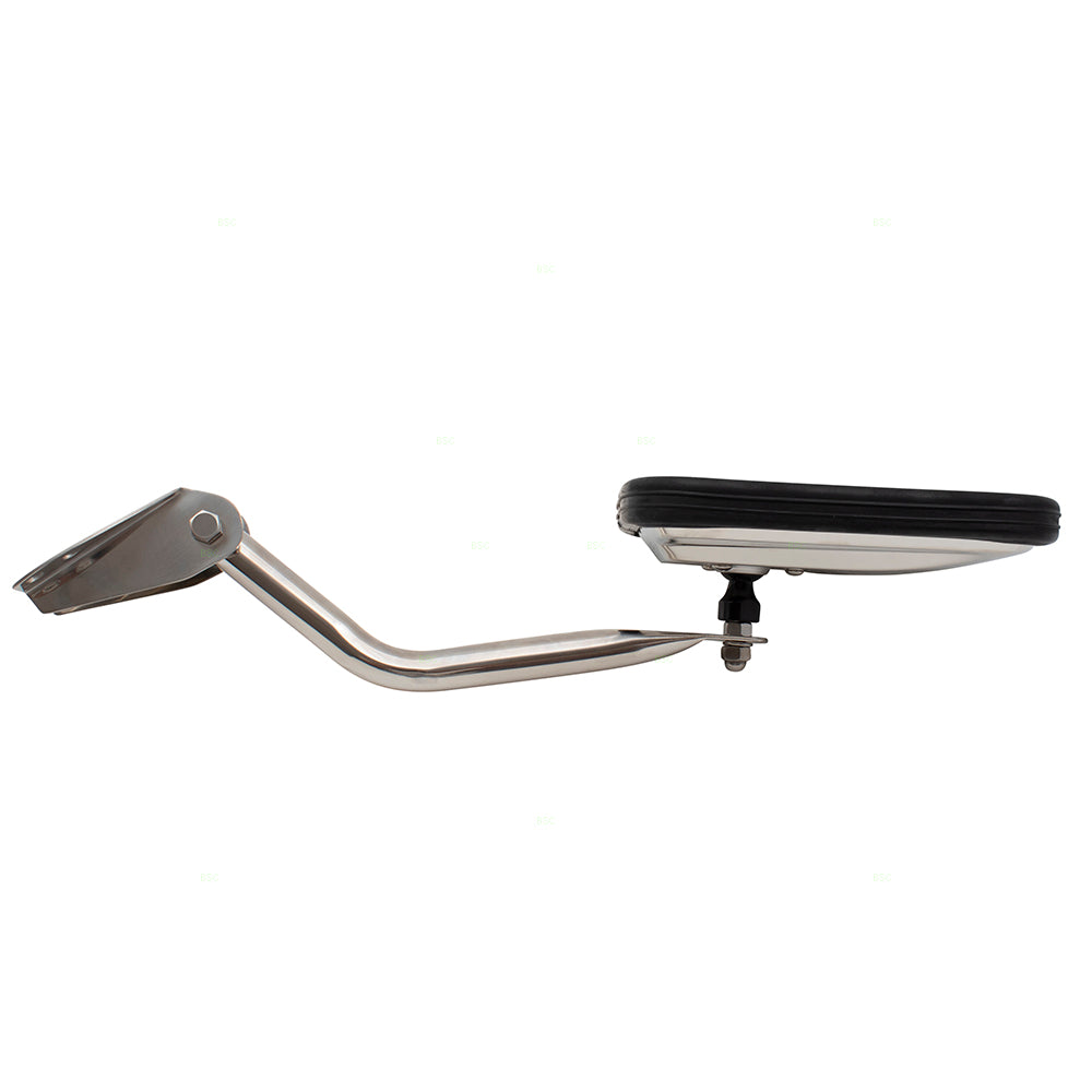 Brock Replacement Driver Side Stainless Steel Manual Mirror Windshield Hinge Mounted Compatible with 1987-1994 Wrangler/ 1955-1986 CJ Series/ 1955-1982 DJ Series