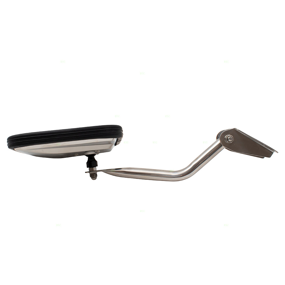 Brock Replacement Driver Side Stainless Steel Manual Mirror Windshield Hinge Mounted Compatible with 1987-1994 Wrangler/ 1955-1986 CJ Series/ 1955-1982 DJ Series