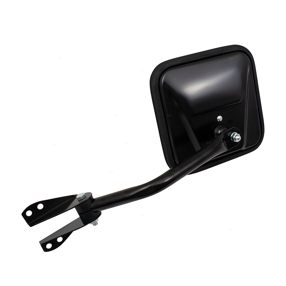 Brock Replacement Driver Side Black Manual Mirror Windshield Hinge Mounted Compatible with 1987-1994 Wrangler 55-86 CJ Series 55-82 DJ Series CH1320146