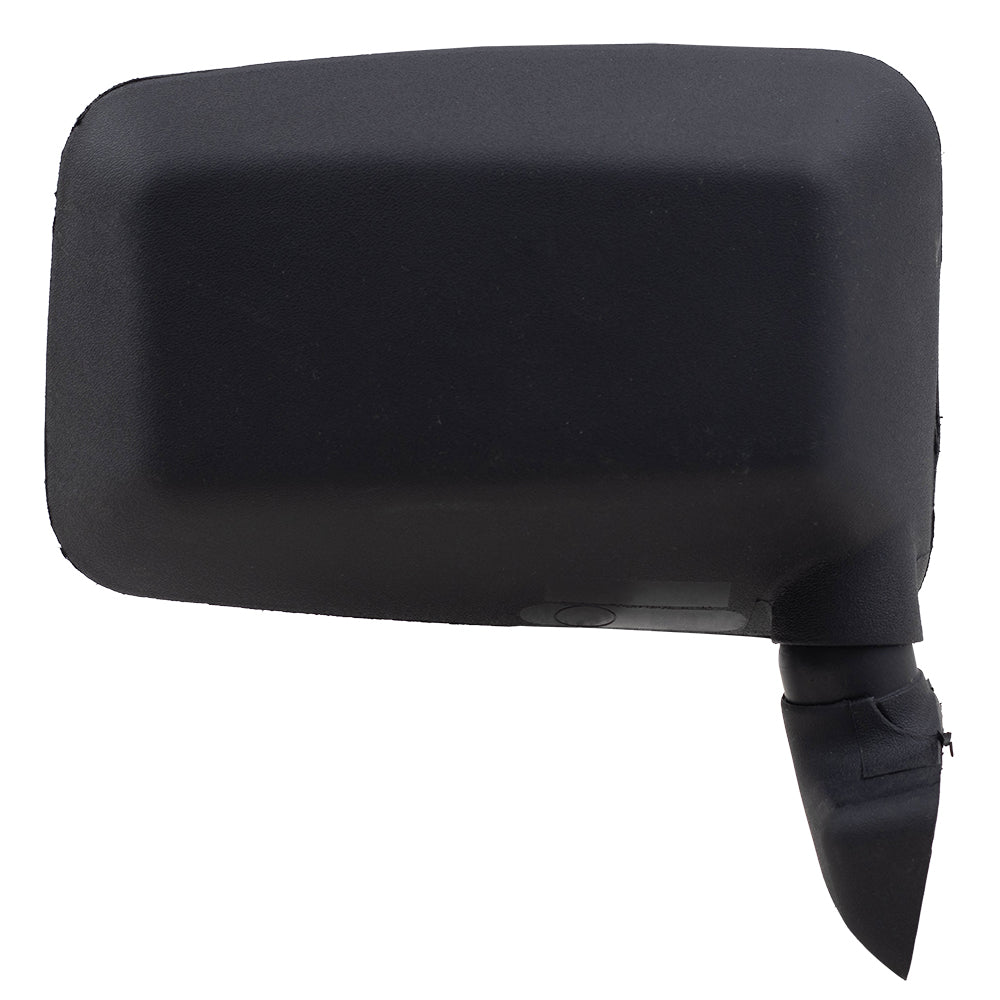 Replacement Passenger Manual Side View Mirror Door Mounted Textured Black Compatible with Cherokee Comanche Wrangler 55027208