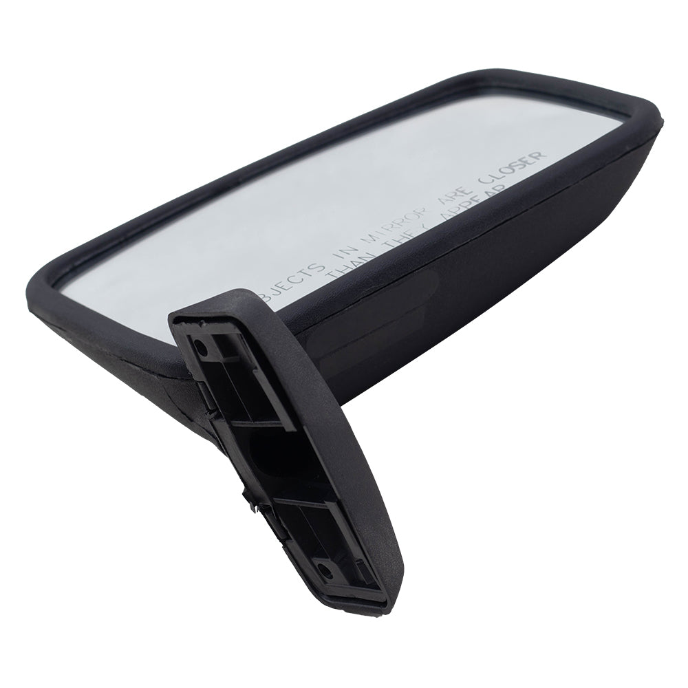 Replacement Passenger Manual Side View Mirror Door Mounted Textured Black Compatible with Cherokee Comanche Wrangler 55027208