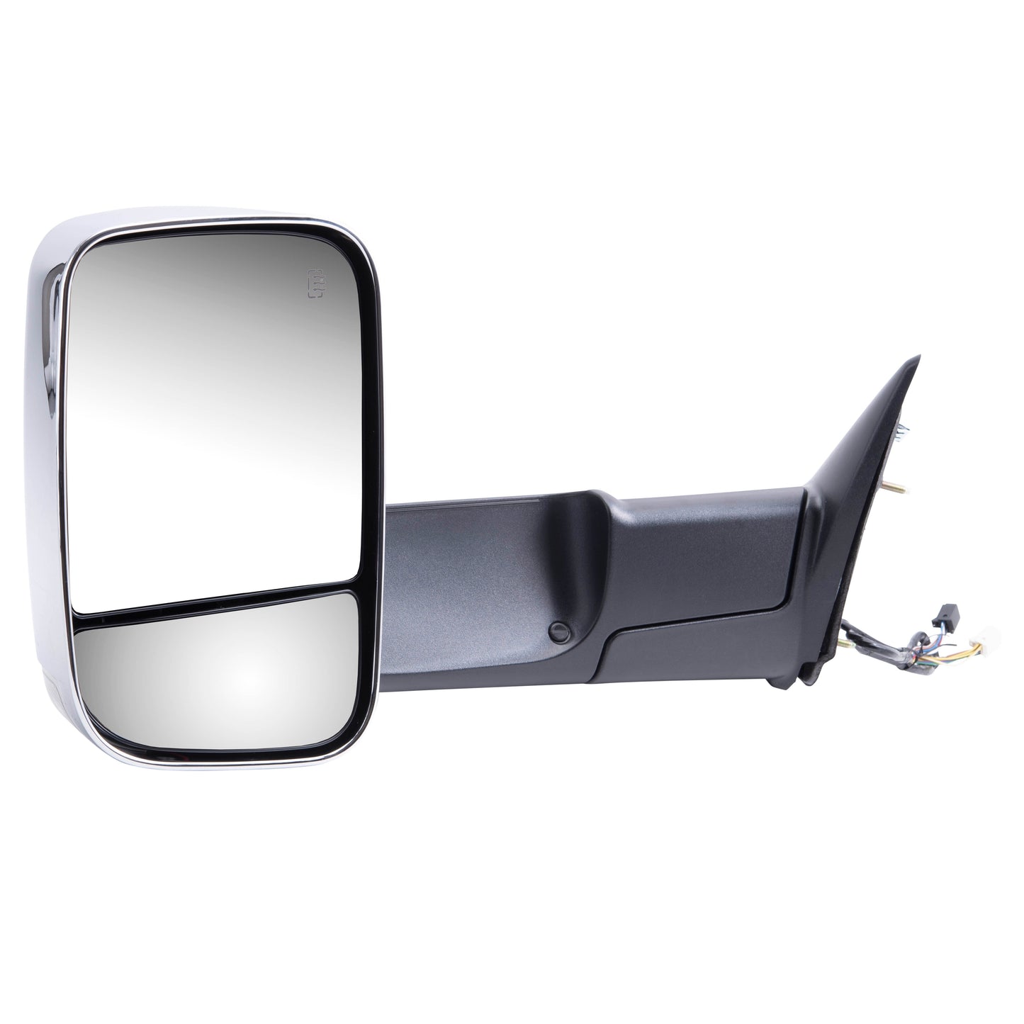 Brock Replacement Driver Power Tow Side View Mirror Heated Signal Puddle Lamp Memory w/ Chrome Cover Compatible with 2009-2010 1500 2010 2500 3500 2011-2012 Pickup Truck 68033735AF