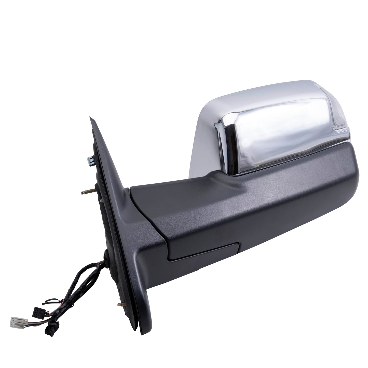 Brock Replacement Driver Power Tow Side View Mirror Heated Signal Puddle Lamp Memory w/ Chrome Cover Compatible with 2009-2010 1500 2010 2500 3500 2011-2012 Pickup Truck 68033735AF