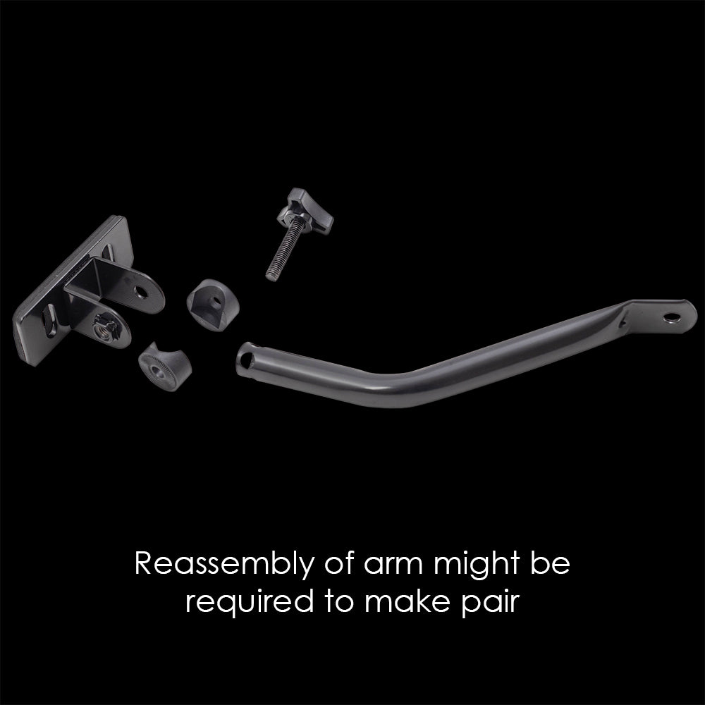 Replacement Pair Quick Release Mirrors 6" Round Set Black Upper Windshield Hinge Mounted Doorless Side Mirrors Compatible with 1987-1995 1997-2017 Wrangler 2018 Wrangler JK 1976-1986 CJ