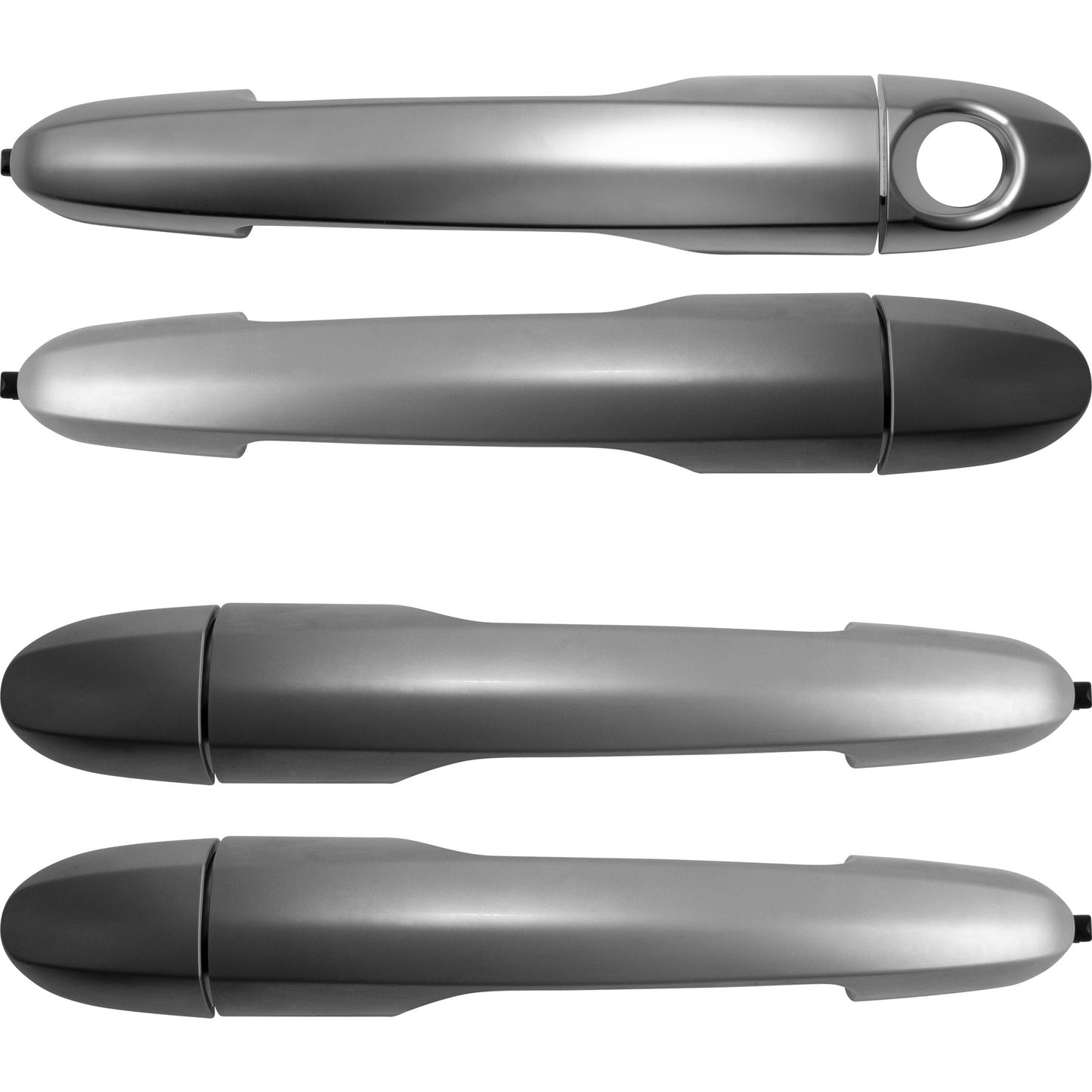 4 Piece Replacement Silver Outside Door Handle Set Driver Left Passenger Right Front & Rear For 2014-2020 FIAT 500L