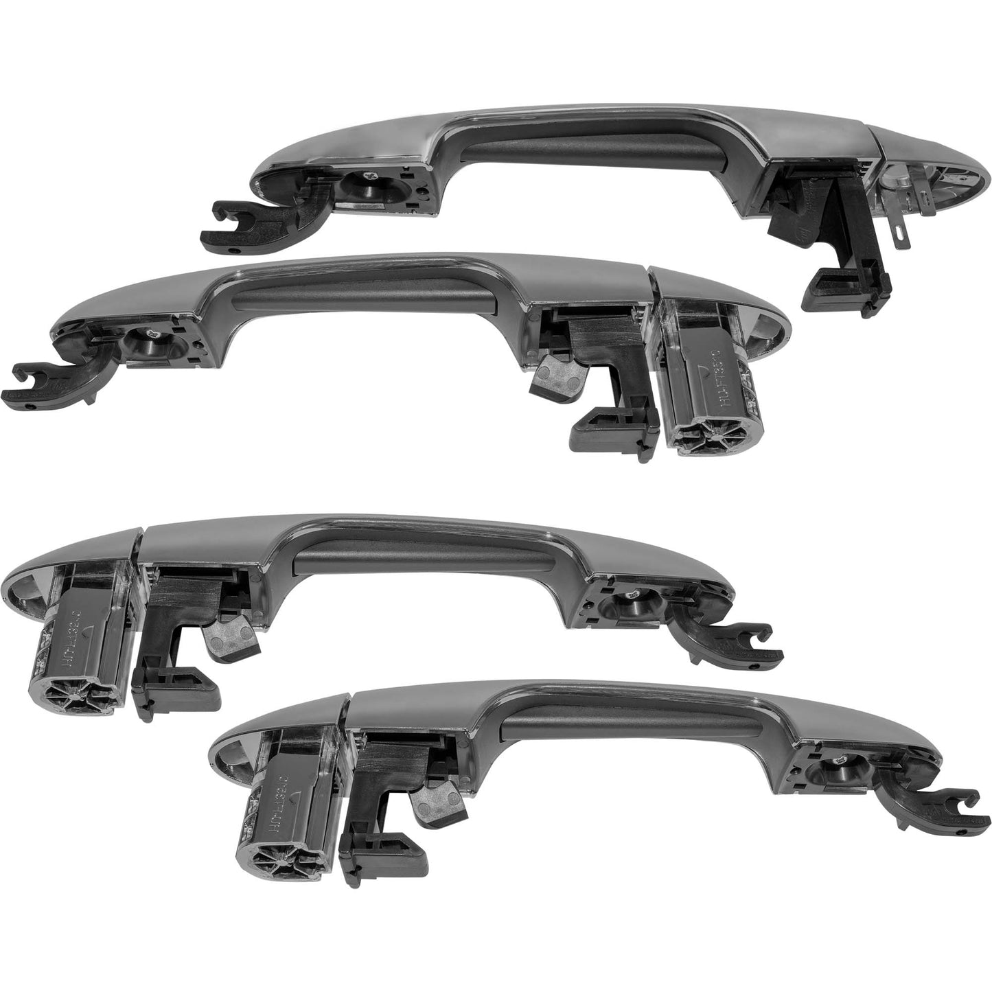 4 Piece Replacement Silver Outside Door Handle Set Driver Left Passenger Right Front & Rear For 2014-2020 FIAT 500L