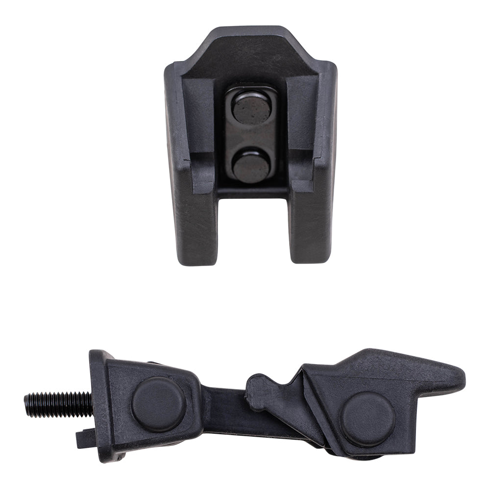 Brock Replacement 4 Pc Hood Latch Safety Catches & Brackets Set Compatible with 97-06 Wrangler