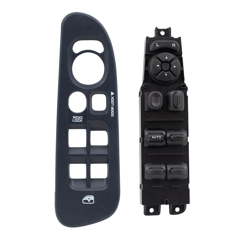 Brock Replacement Driver Front Power Window Master Switch Dark Blue Bezel Compatible with 02-05 Pickup