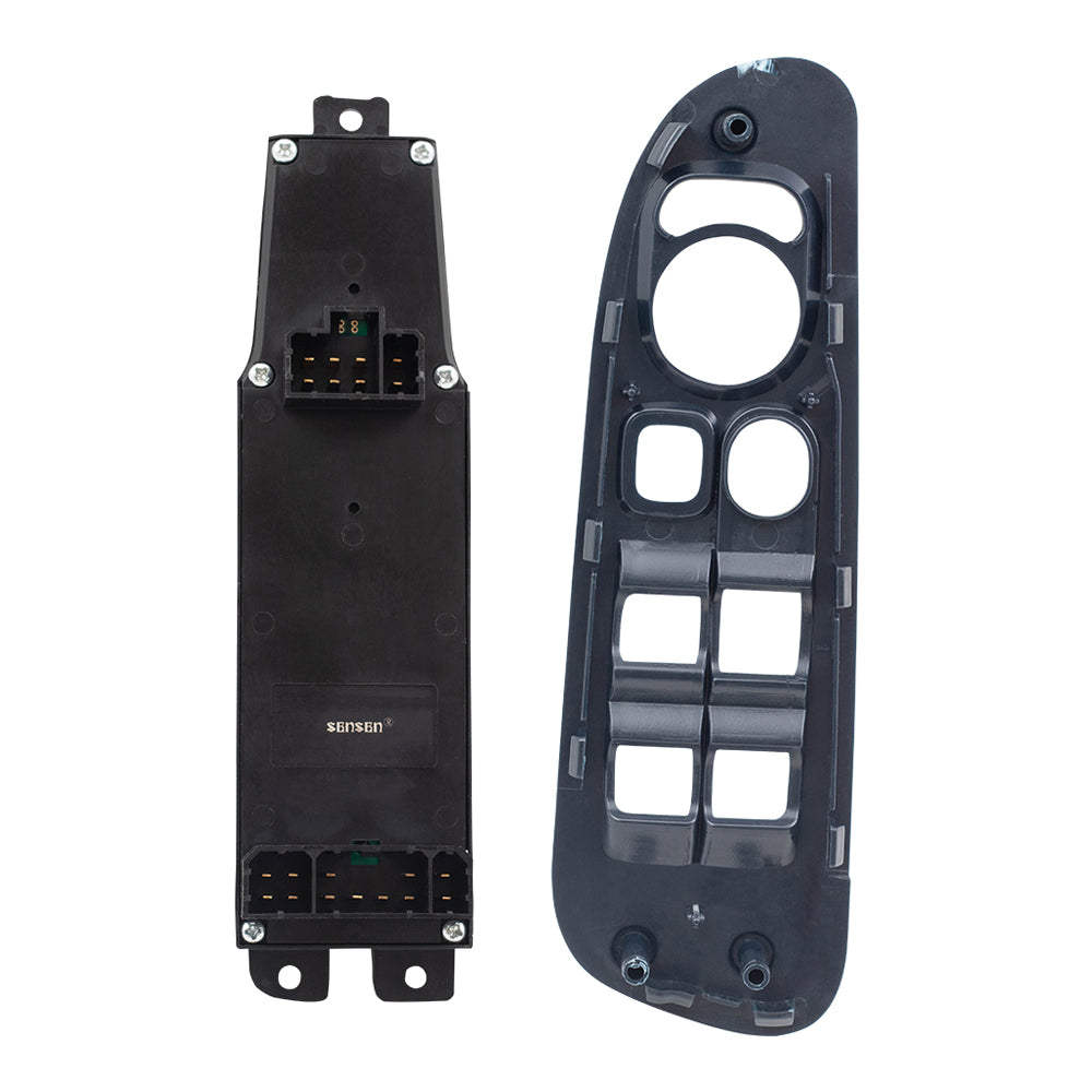 Brock Replacement Driver Front Power Window Master Switch Dark Blue Bezel Compatible with 02-05 Pickup