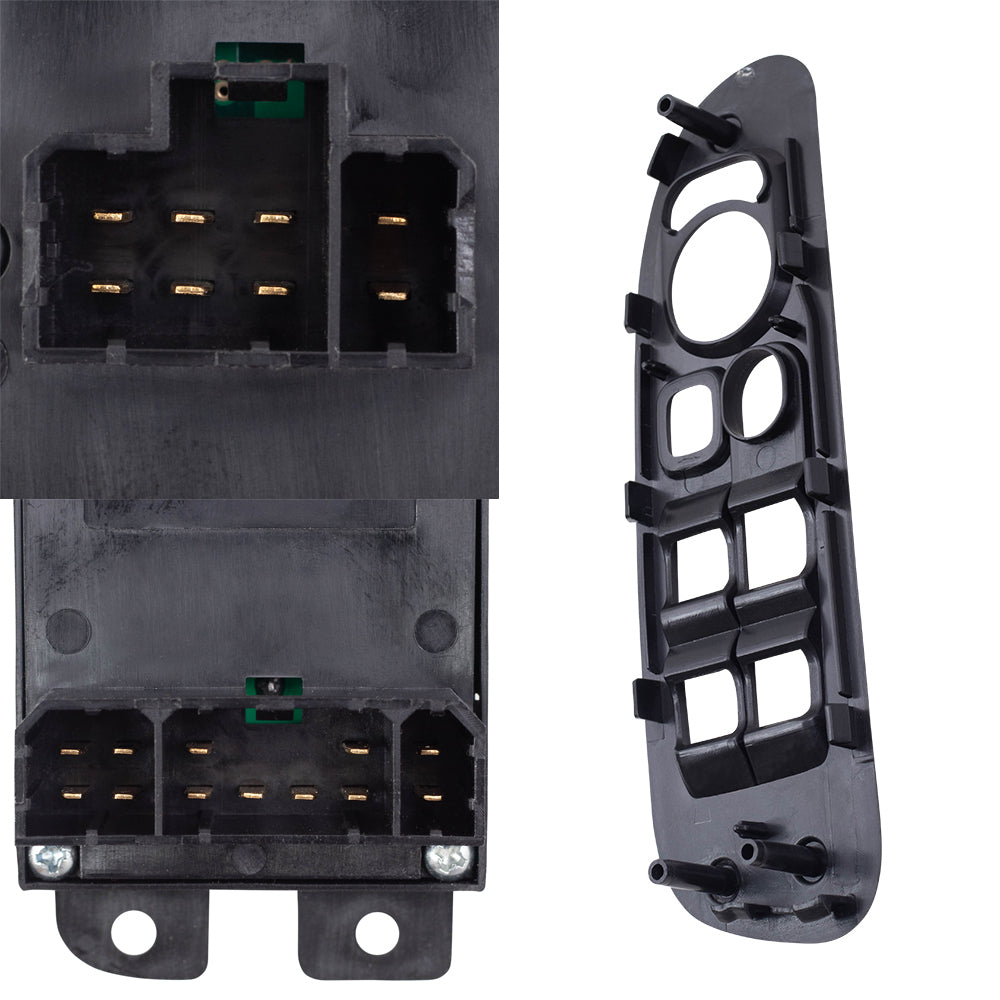 Brock Replacement Driver Front Power Window Master Switch Dark Gray Bezel Compatible with 02-05 Pickup