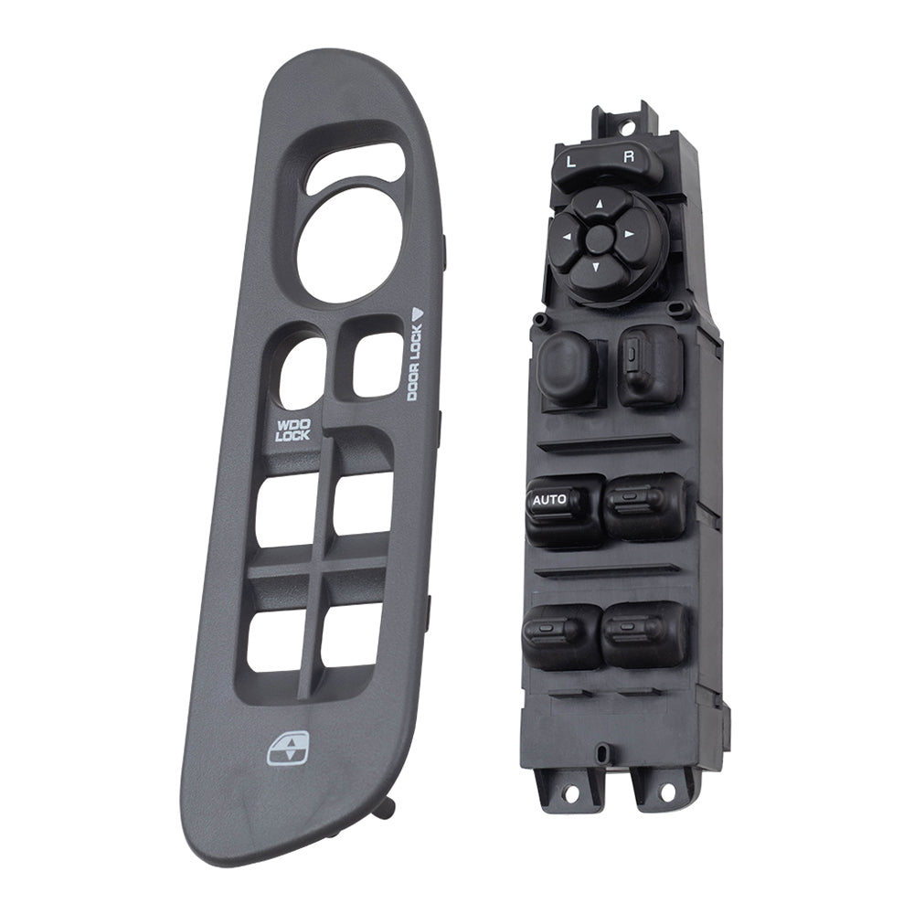 Brock Replacement Driver Front Power Window Master Switch Medium Gray Bezel Compatible with 02-05 Pickup